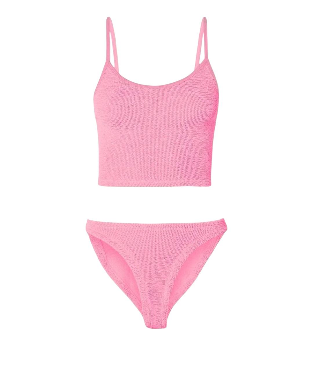 HUNZA G Розовый полиамидовый купальник, фото 1