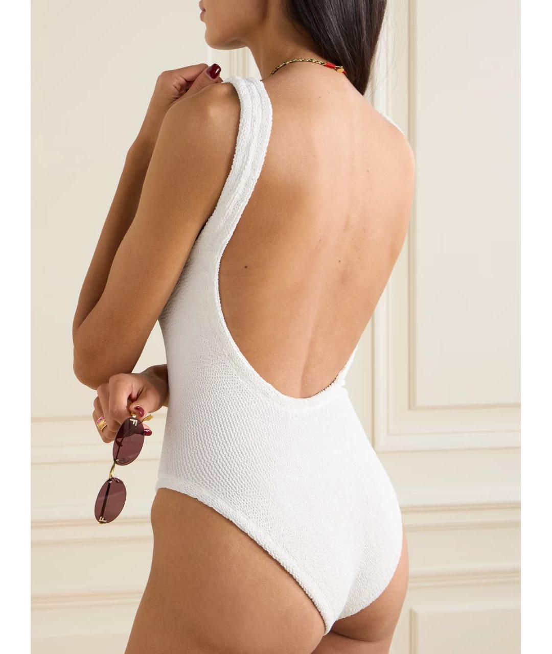 HUNZA G Белый полиамидовый купальник, фото 3