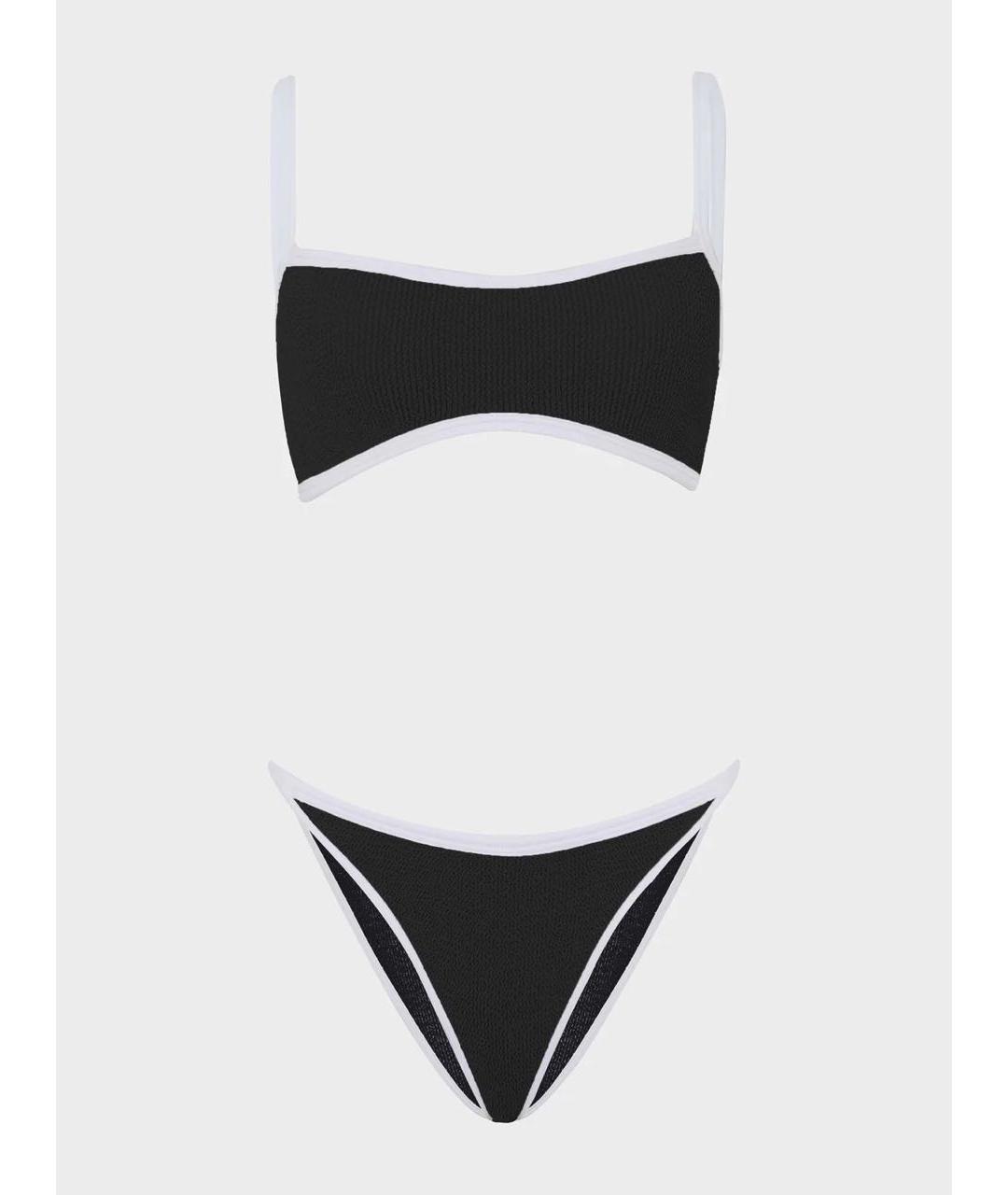 HUNZA G Черный полиамидовый купальник, фото 3