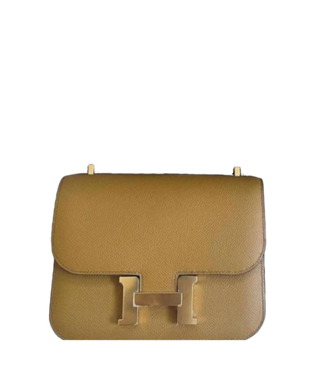 HERMES Бежевая кожаная сумка через плечо, фото 1