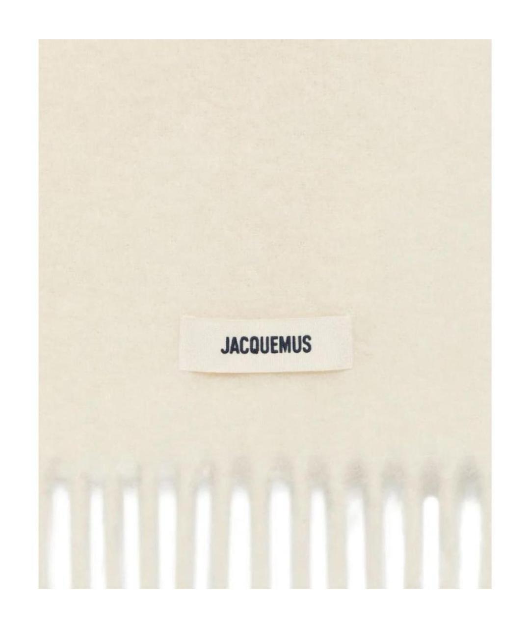 JACQUEMUS Бежевый шерстяной шарф, фото 3