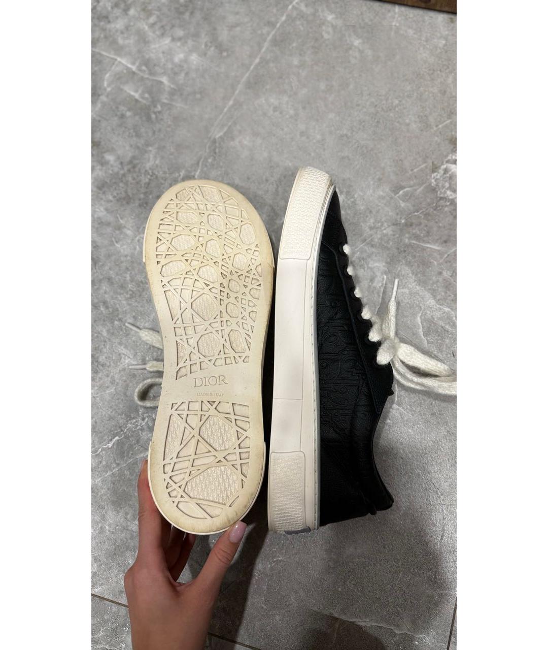 CHRISTIAN DIOR Черные кожаные низкие кроссовки / кеды, фото 5