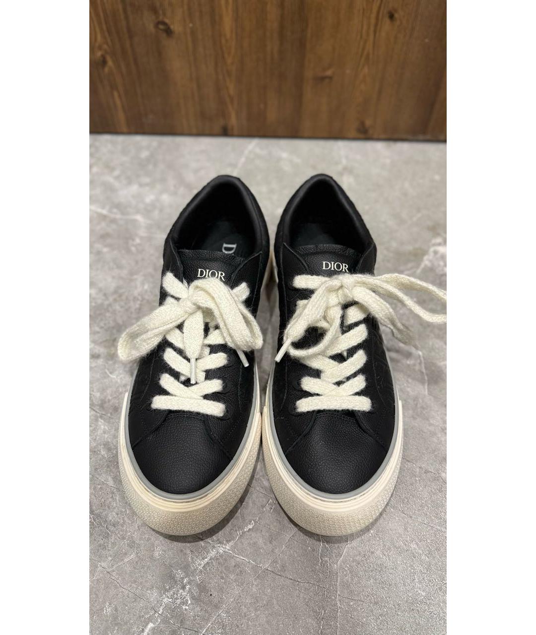 CHRISTIAN DIOR Черные кожаные низкие кроссовки / кеды, фото 3