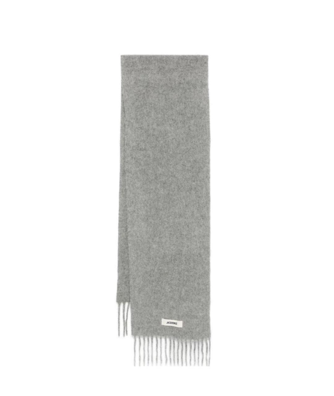JACQUEMUS Серый шерстяной шарф, фото 1