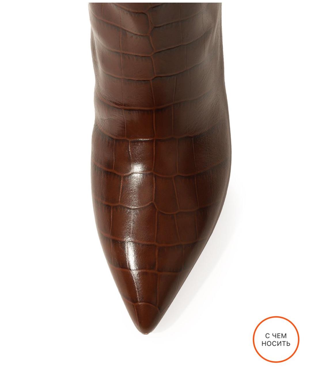 PARIS TEXAS Коричневые сапоги из лакированной кожи, фото 6