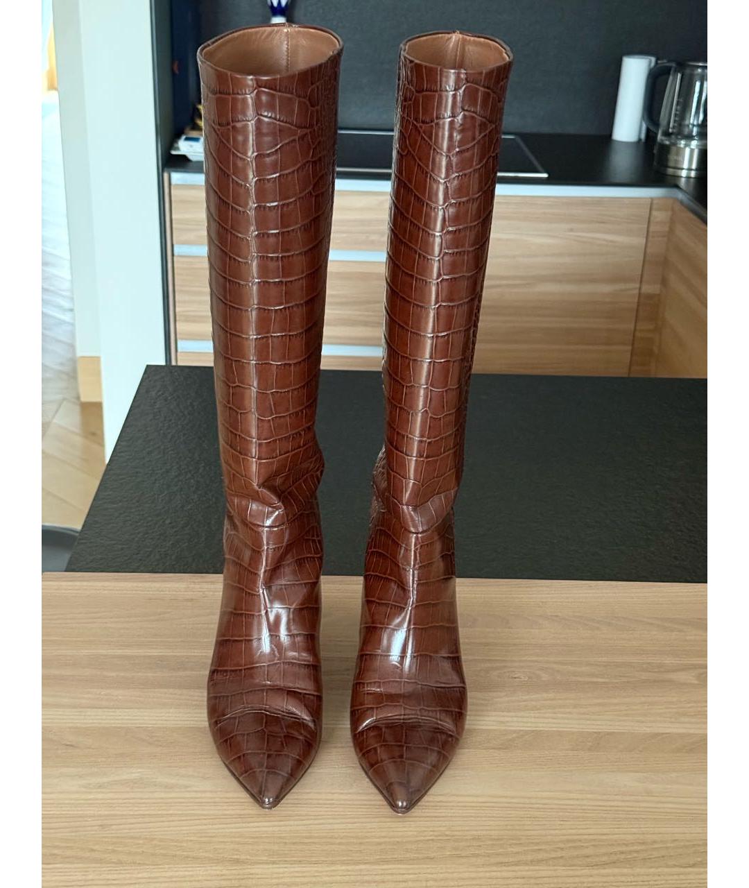 PARIS TEXAS Коричневые сапоги из лакированной кожи, фото 3