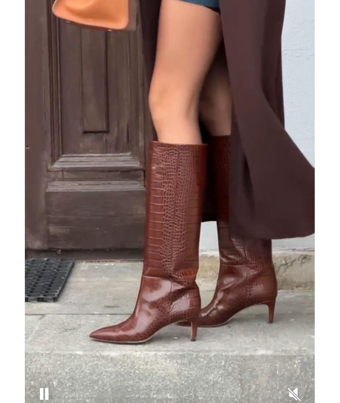 PARIS TEXAS Коричневые сапоги из лакированной кожи, фото 5