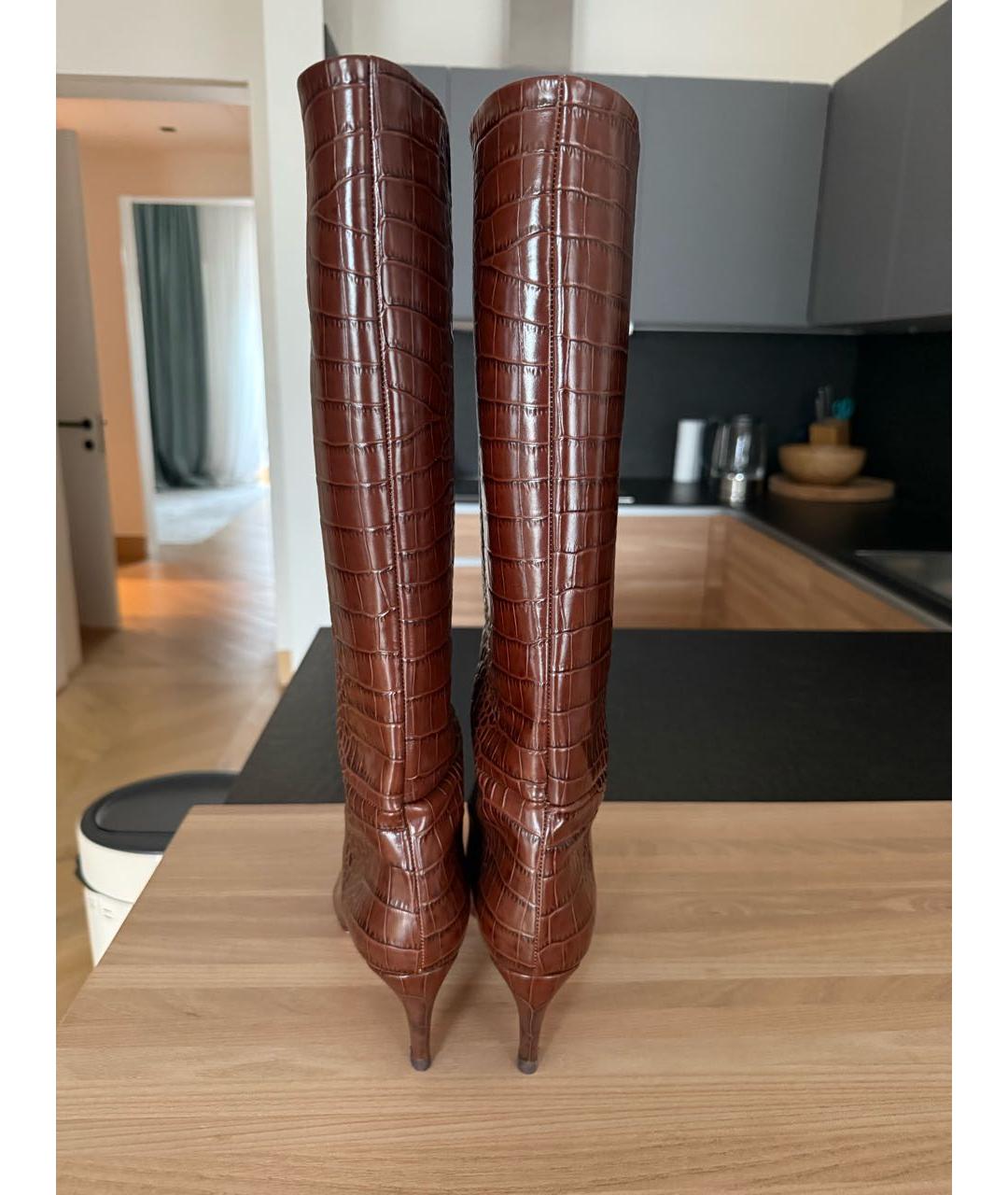 PARIS TEXAS Коричневые сапоги из лакированной кожи, фото 2