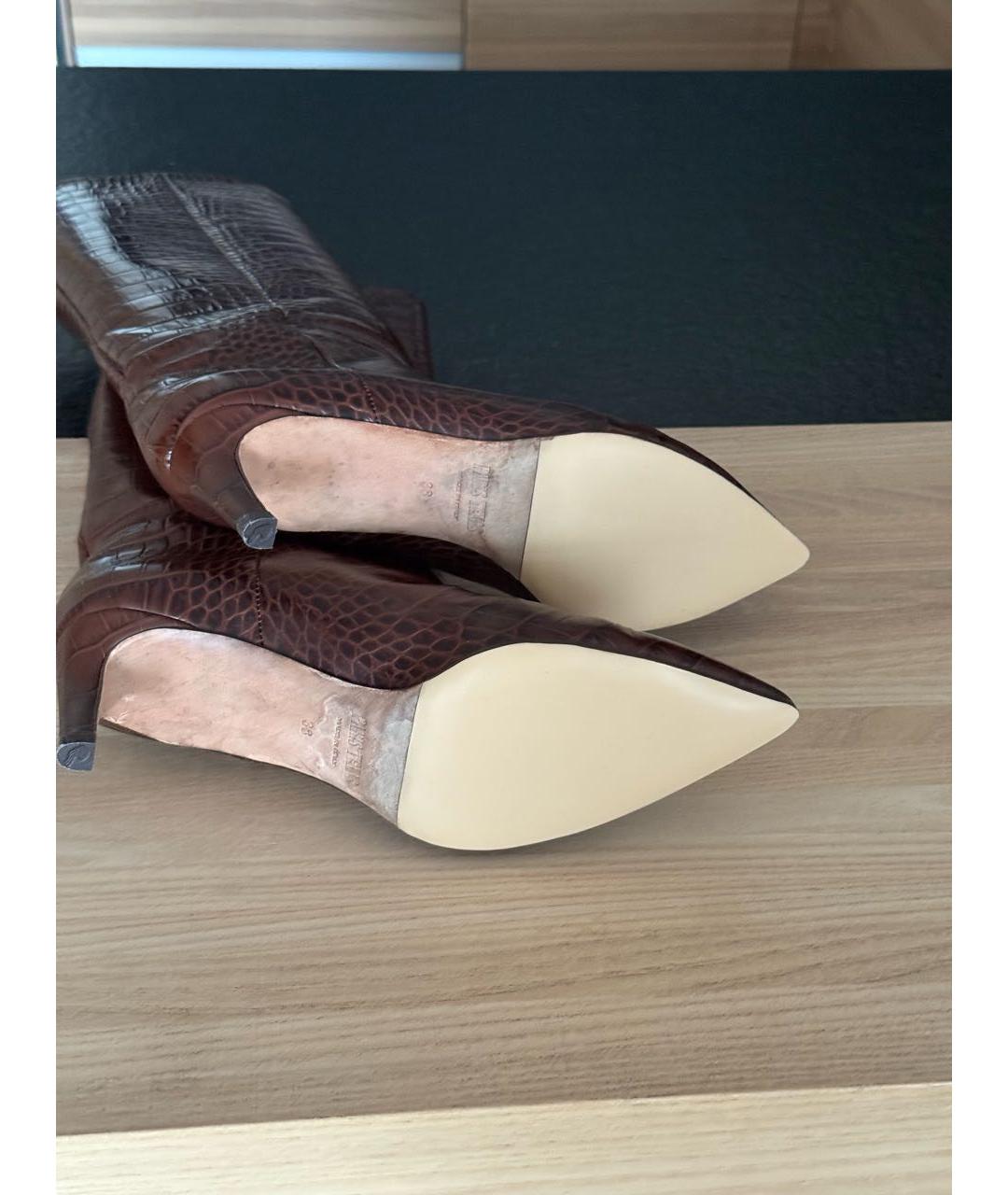 PARIS TEXAS Коричневые сапоги из лакированной кожи, фото 4