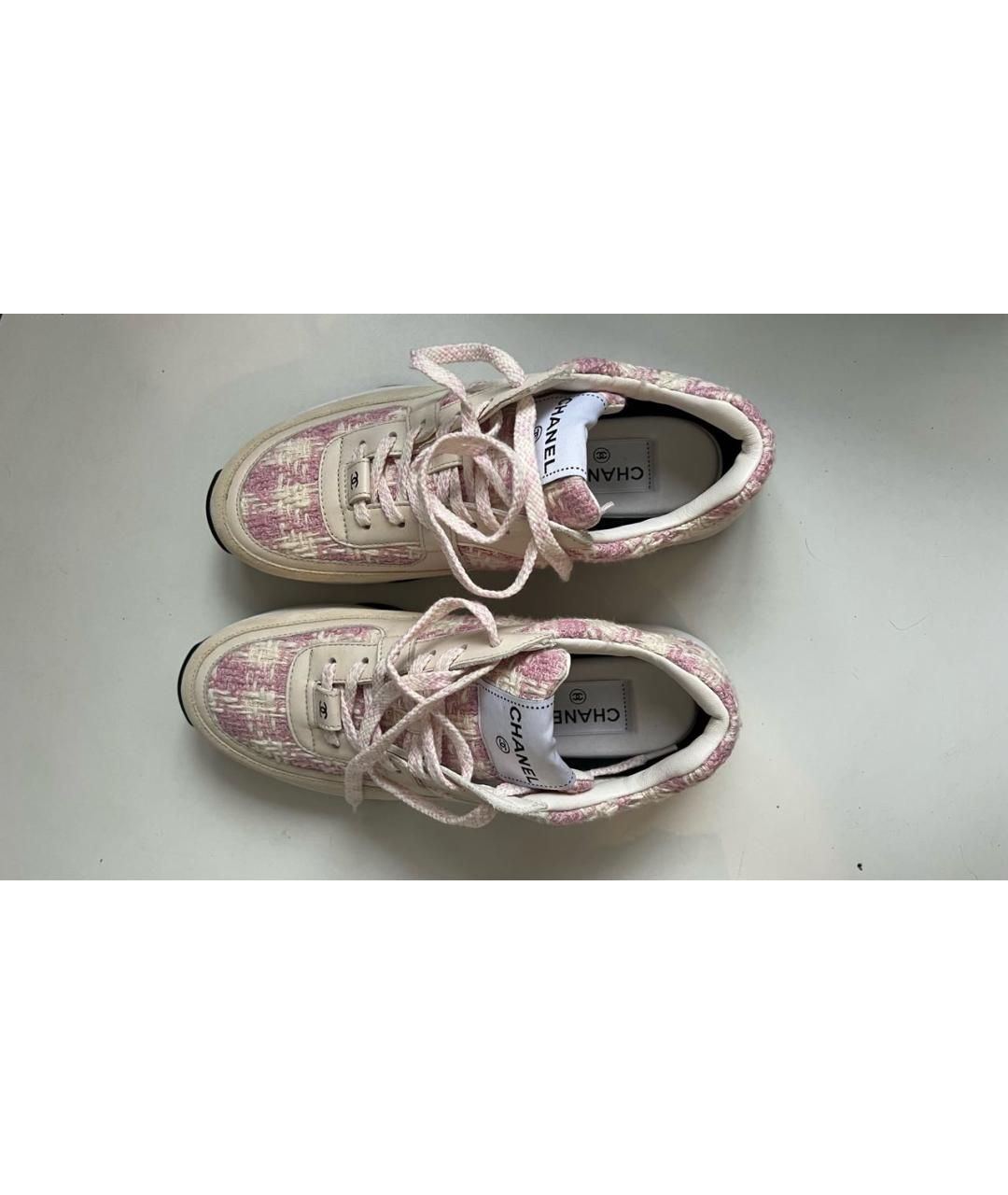 CHANEL Бежевые текстильные кроссовки, фото 3