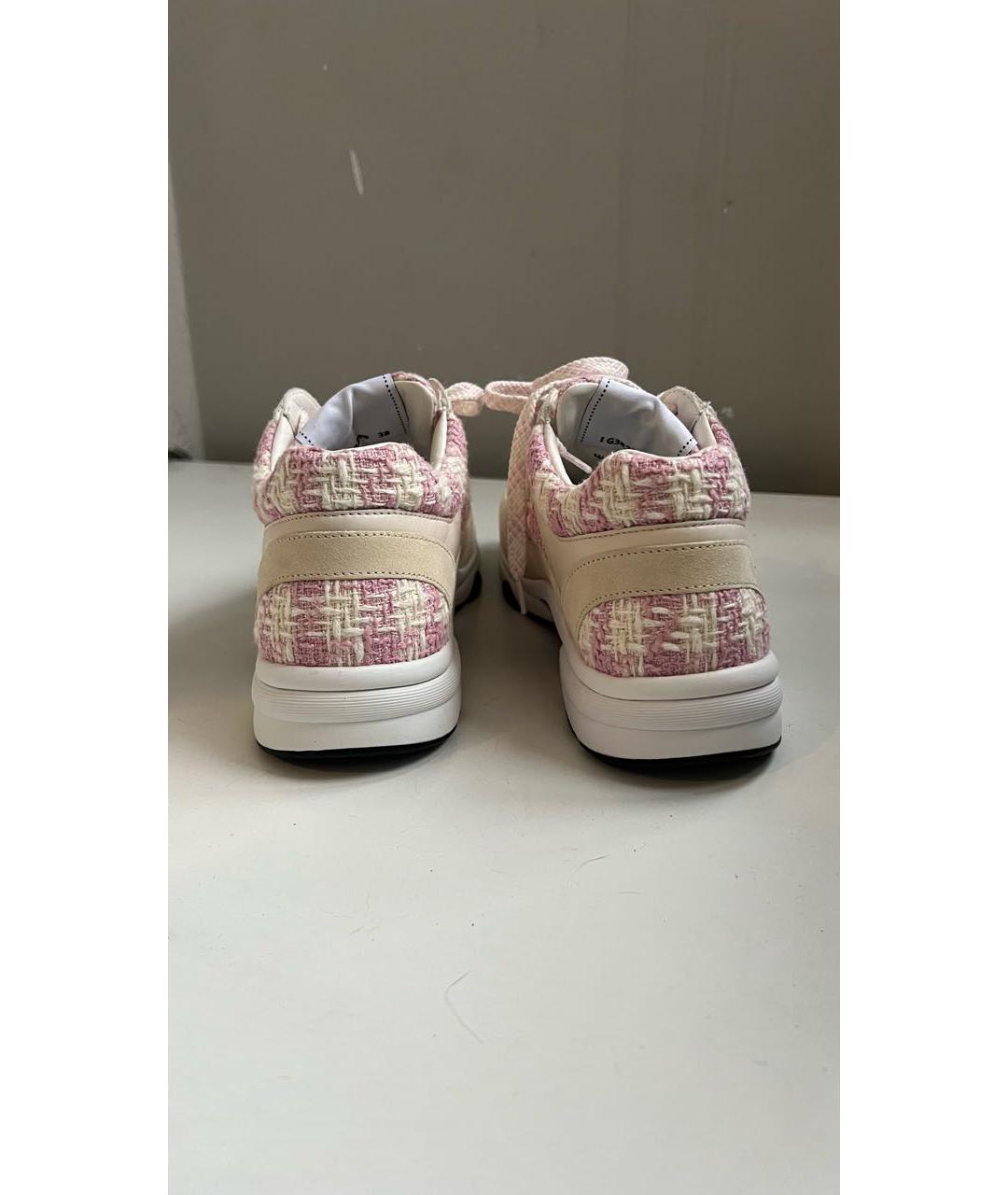 CHANEL Бежевые текстильные кроссовки, фото 4