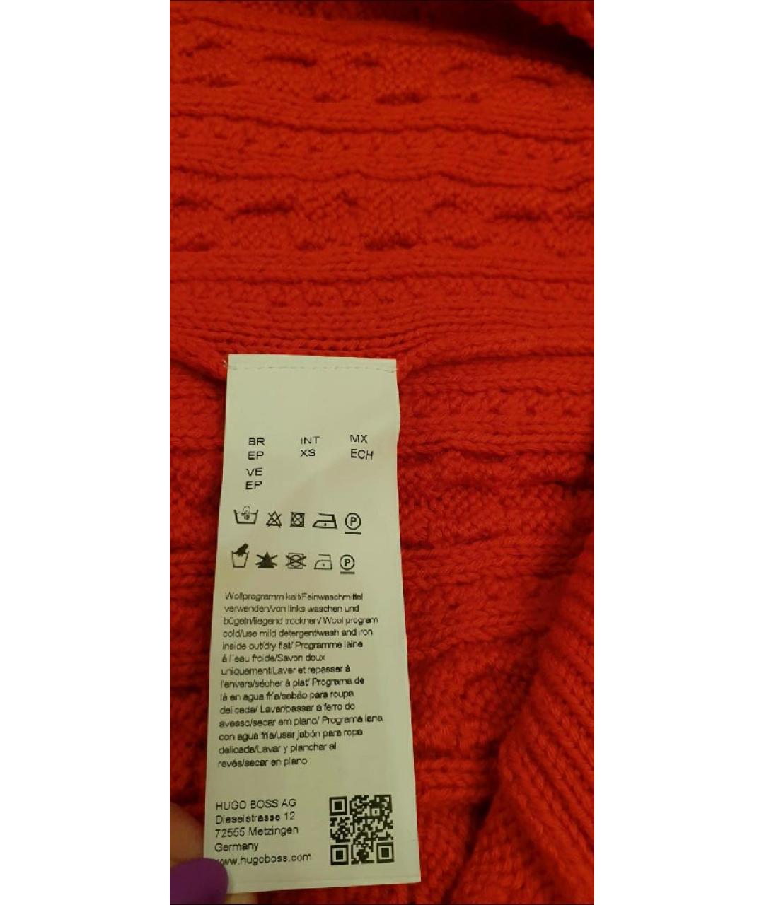 HUGO Красный шерстяной джемпер / свитер, фото 7