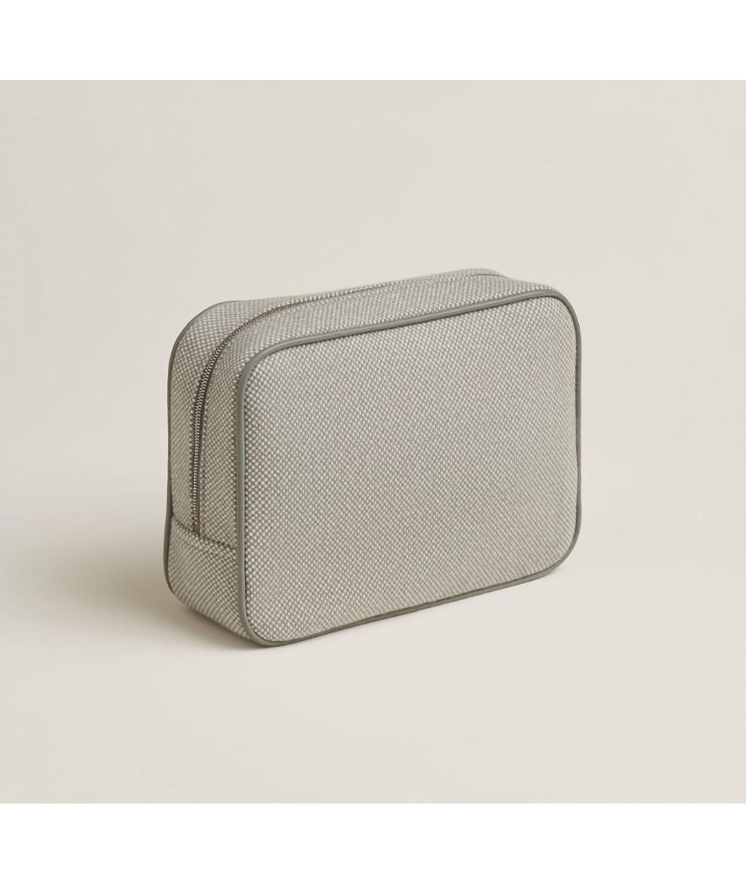 HERMES Серая шерстяная косметичка, фото 2