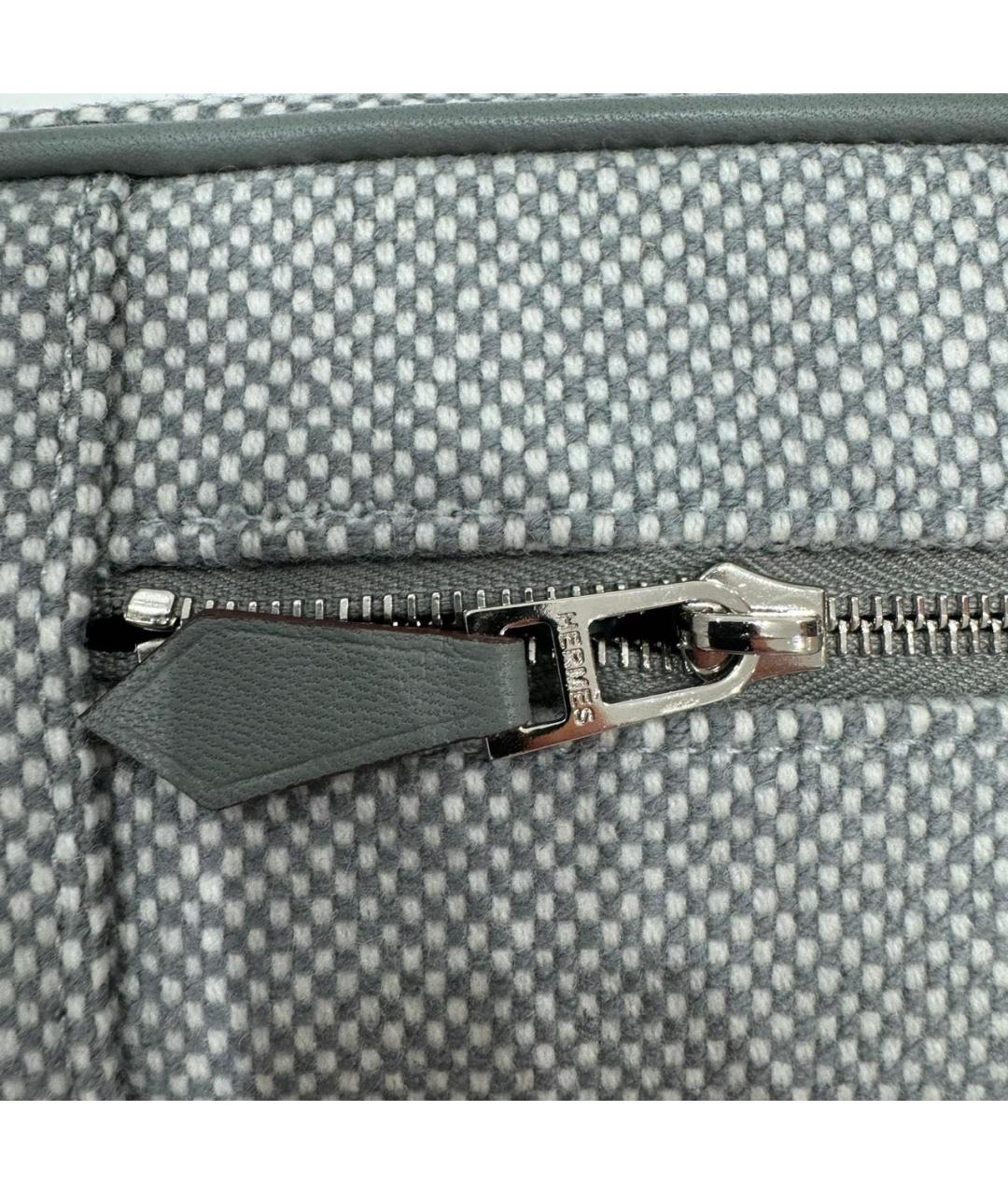 HERMES Серая шерстяная косметичка, фото 5