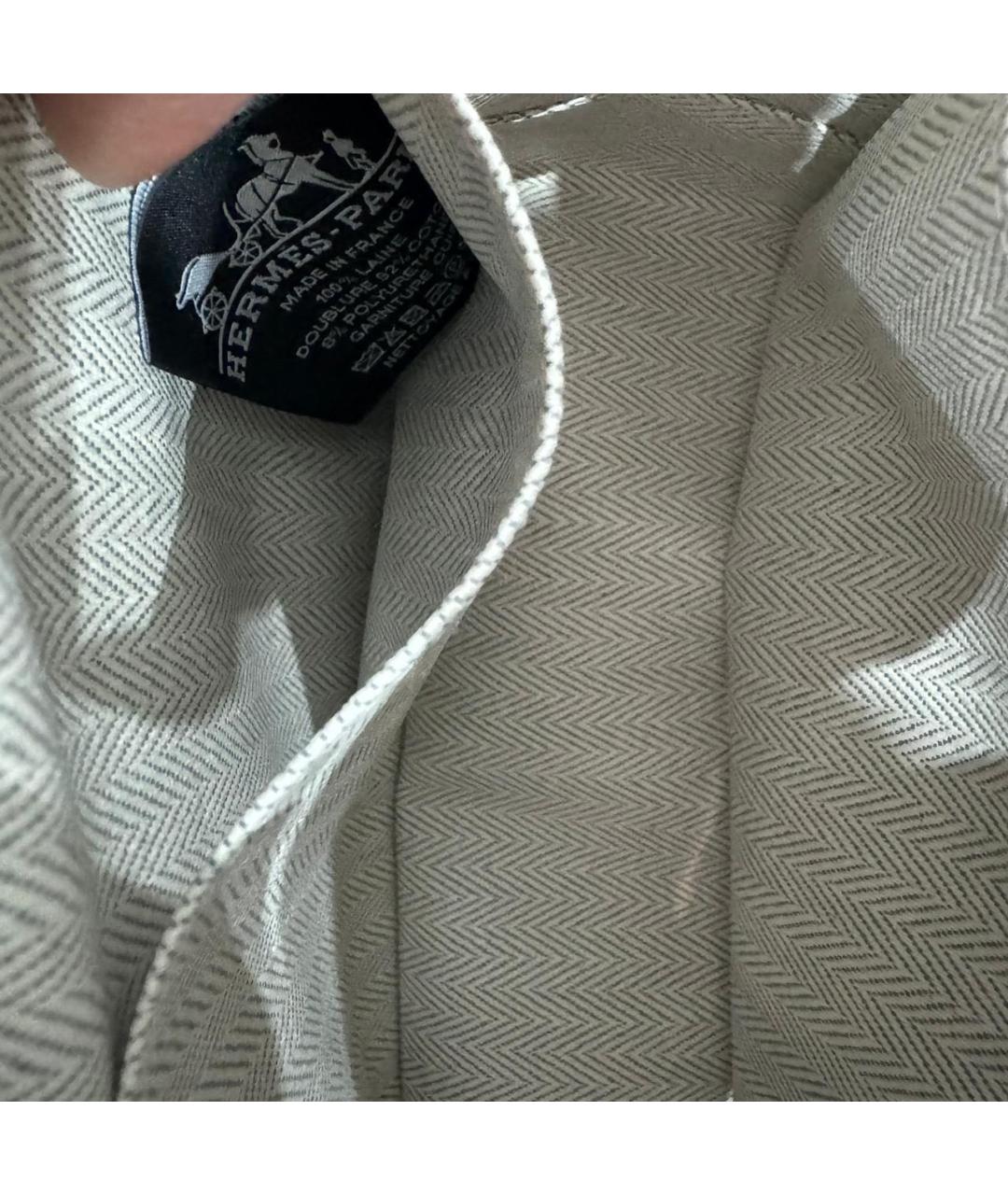 HERMES Серая шерстяная косметичка, фото 6