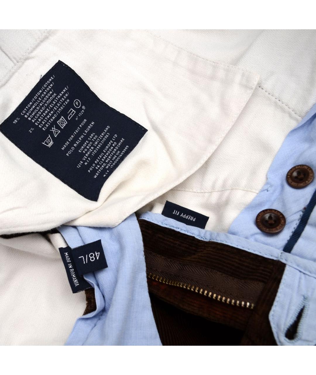POLO RALPH LAUREN Коричневые хлопковые брюки чинос, фото 4