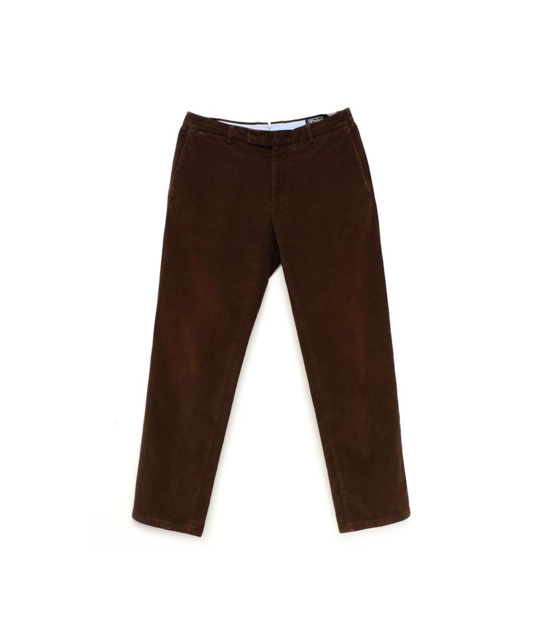 POLO RALPH LAUREN Коричневые хлопковые брюки чинос, фото 1