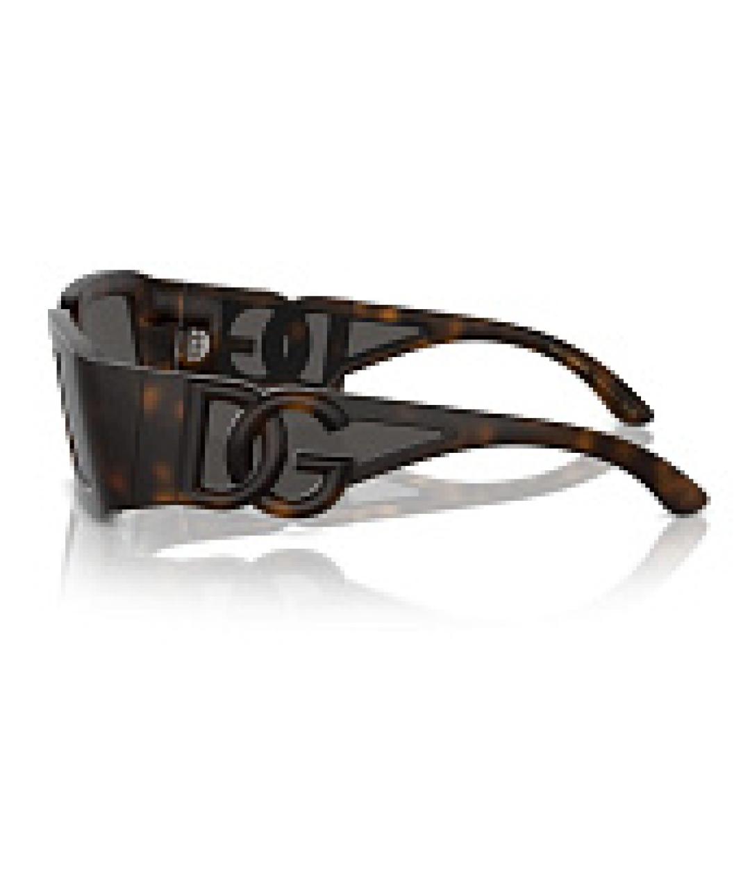 DOLCE&GABBANA Коричневые пластиковые солнцезащитные очки, фото 3