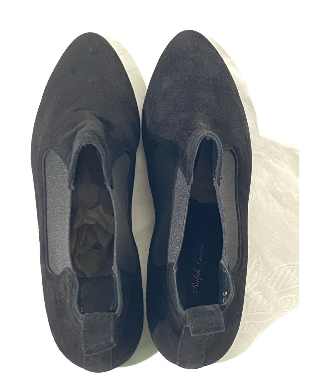 RALPH LAUREN PURPLE LABEL Черные замшевые ботинки, фото 3