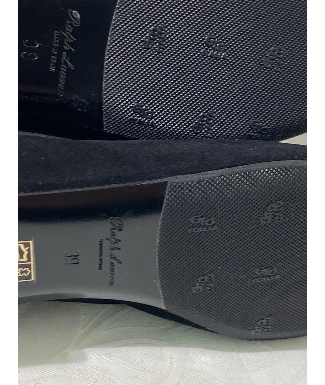 RALPH LAUREN PURPLE LABEL Черные замшевые ботинки, фото 7