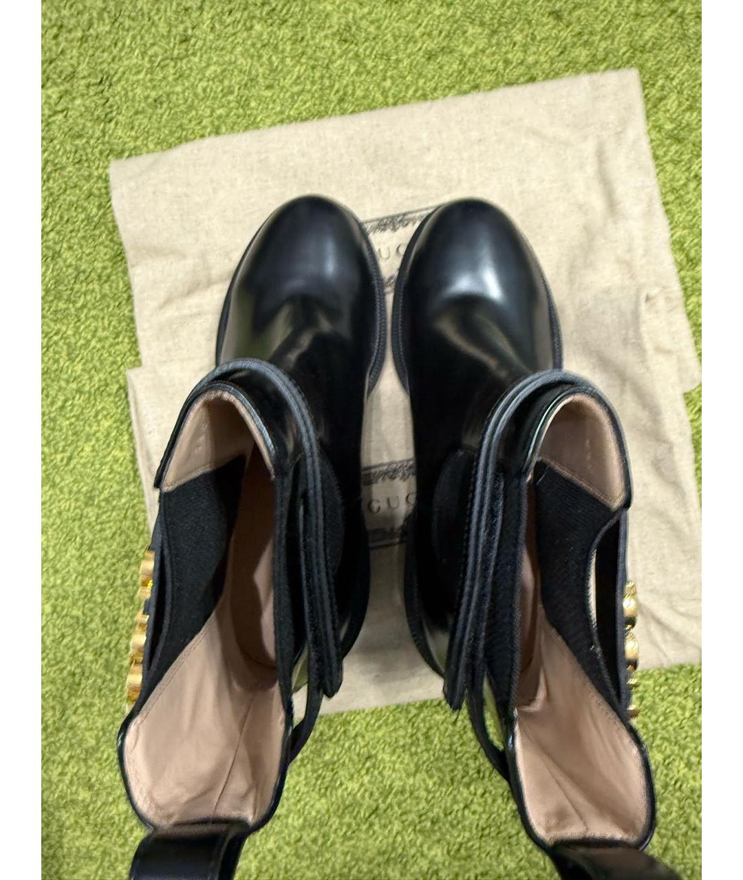 GUCCI Черные кожаные ботильоны, фото 3