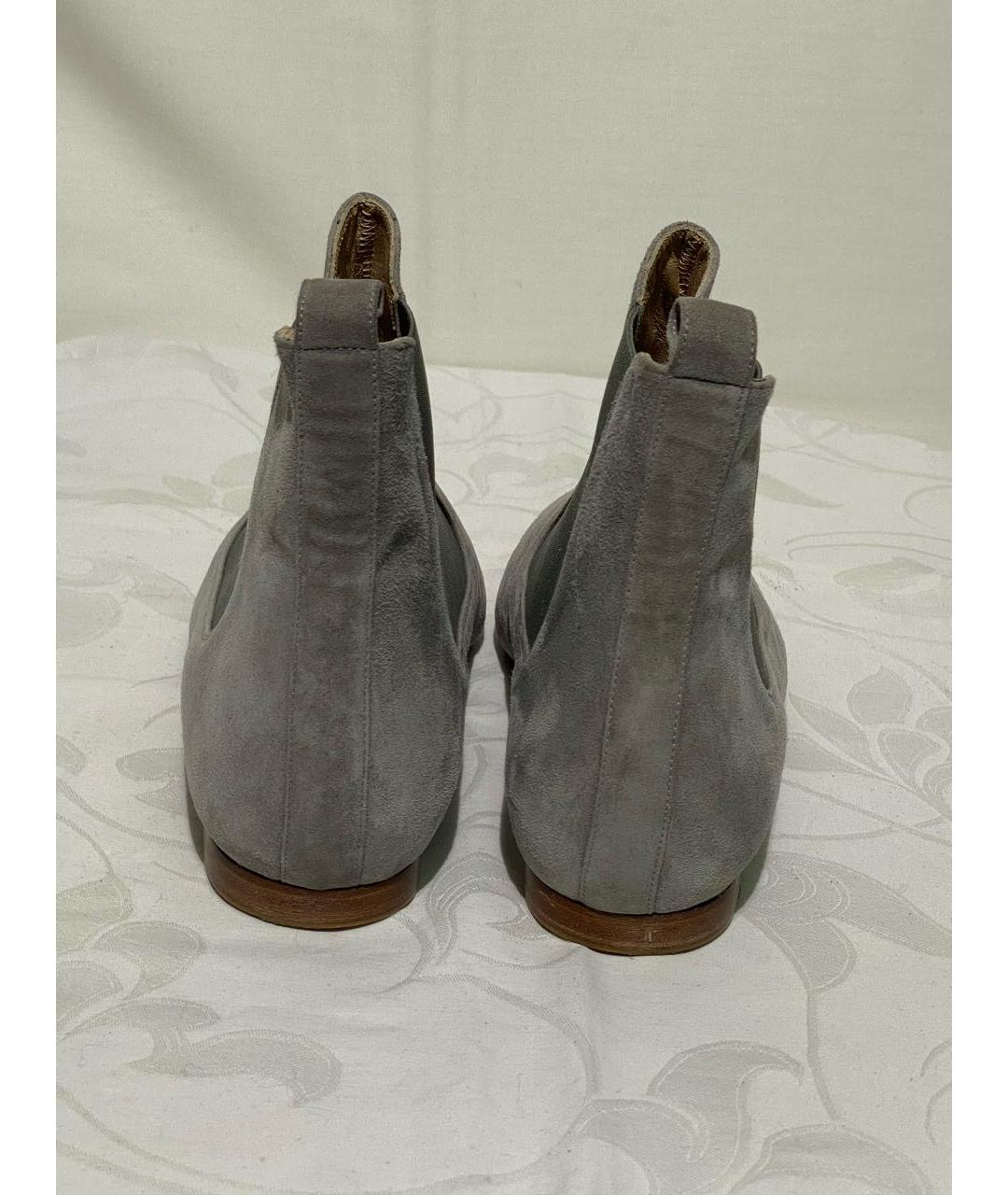 RALPH LAUREN PURPLE LABEL Серые замшевые ботинки, фото 4