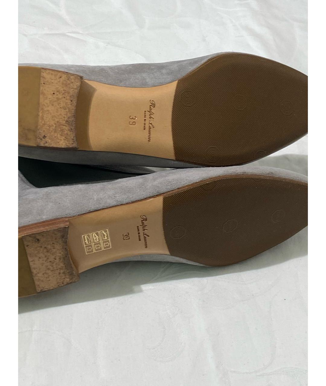 RALPH LAUREN PURPLE LABEL Серые замшевые ботинки, фото 5