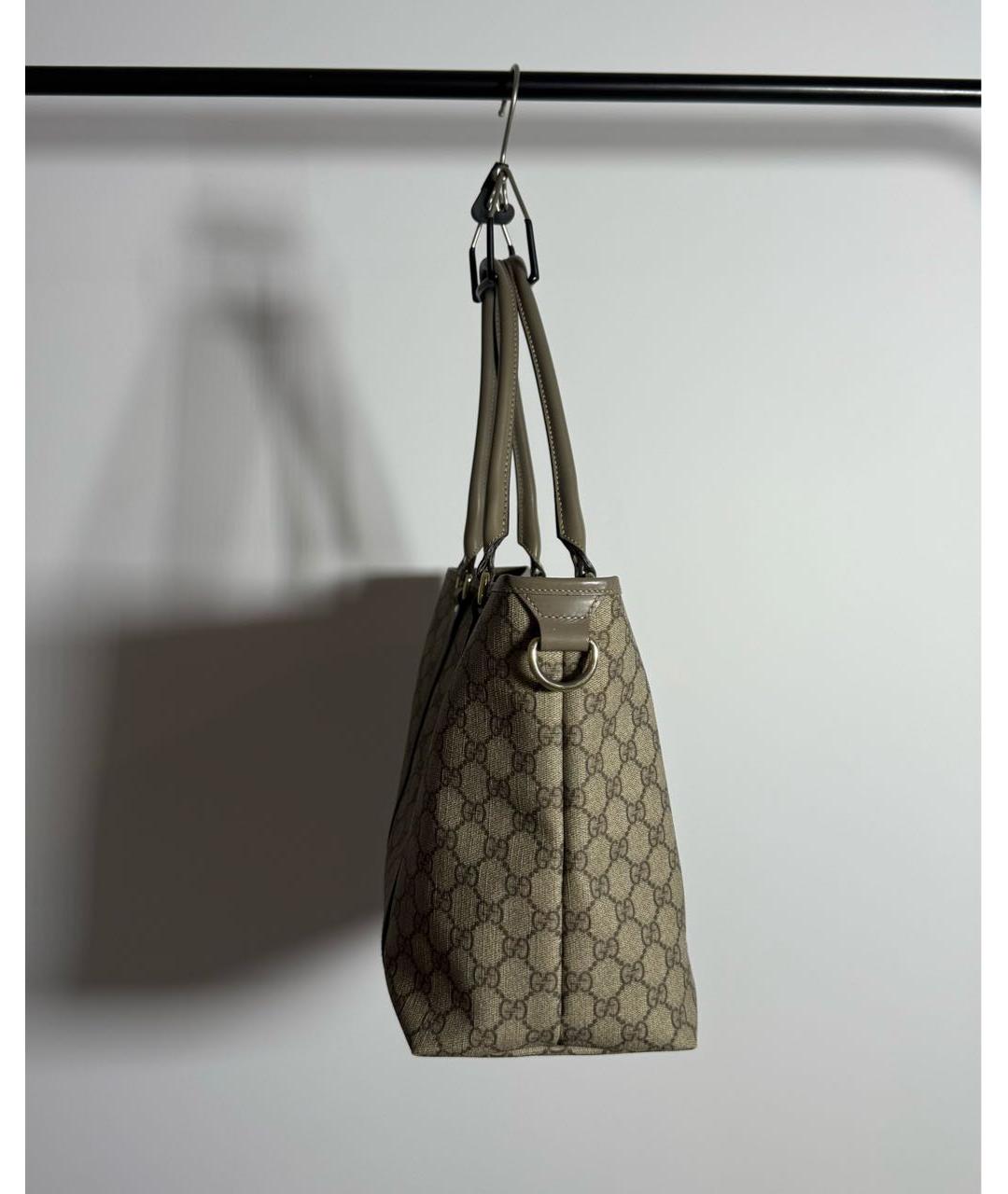 GUCCI Бежевая жаккардовая сумка тоут, фото 3