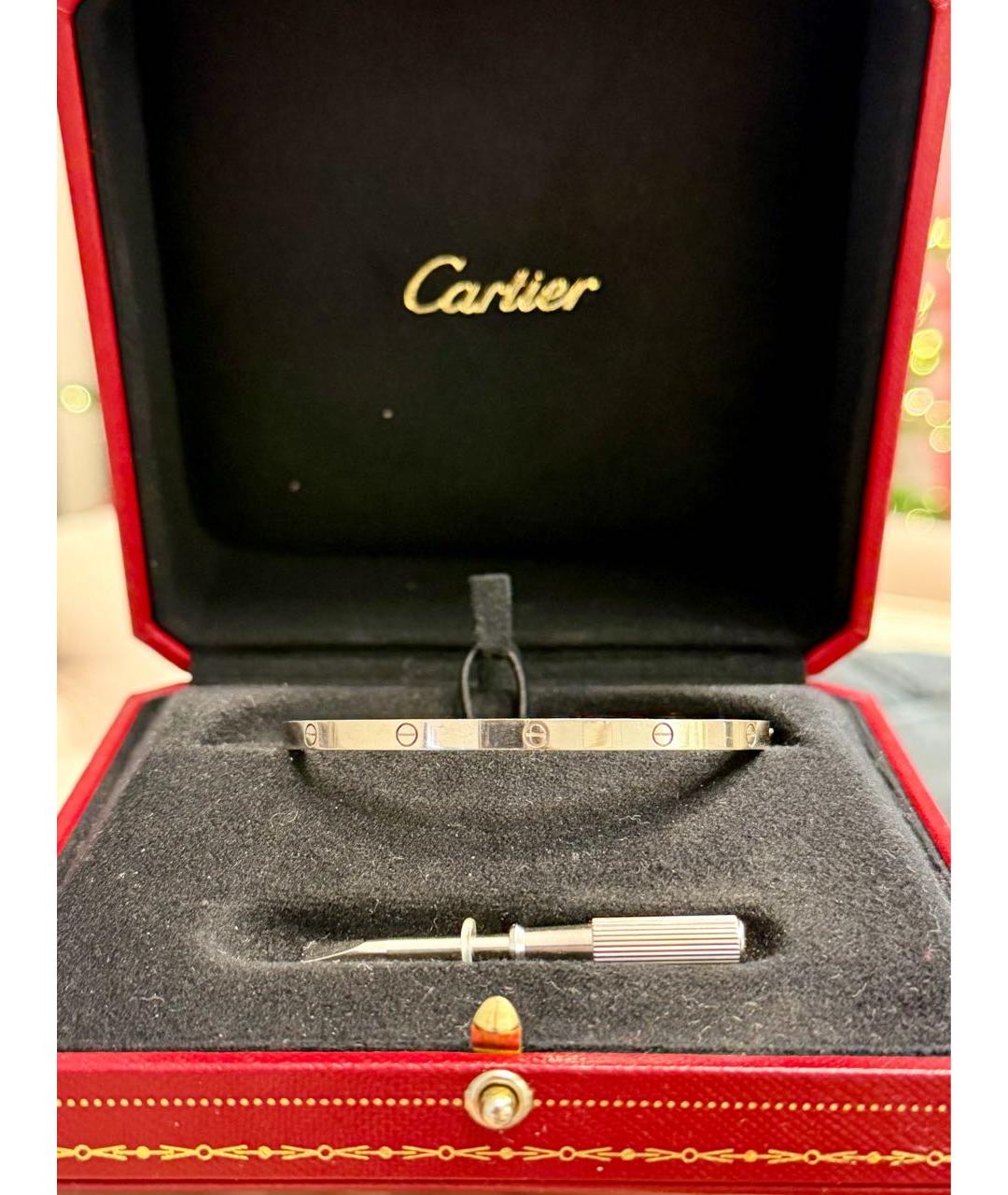 CARTIER Серебрянный браслет из белого золота, фото 9