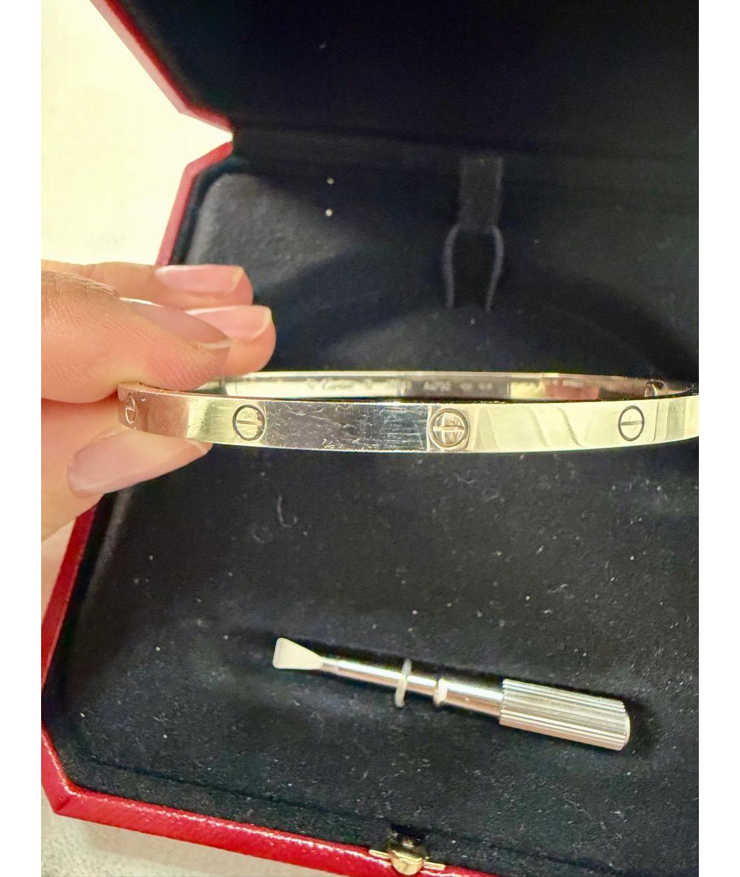 CARTIER Серебрянный браслет из белого золота, фото 3