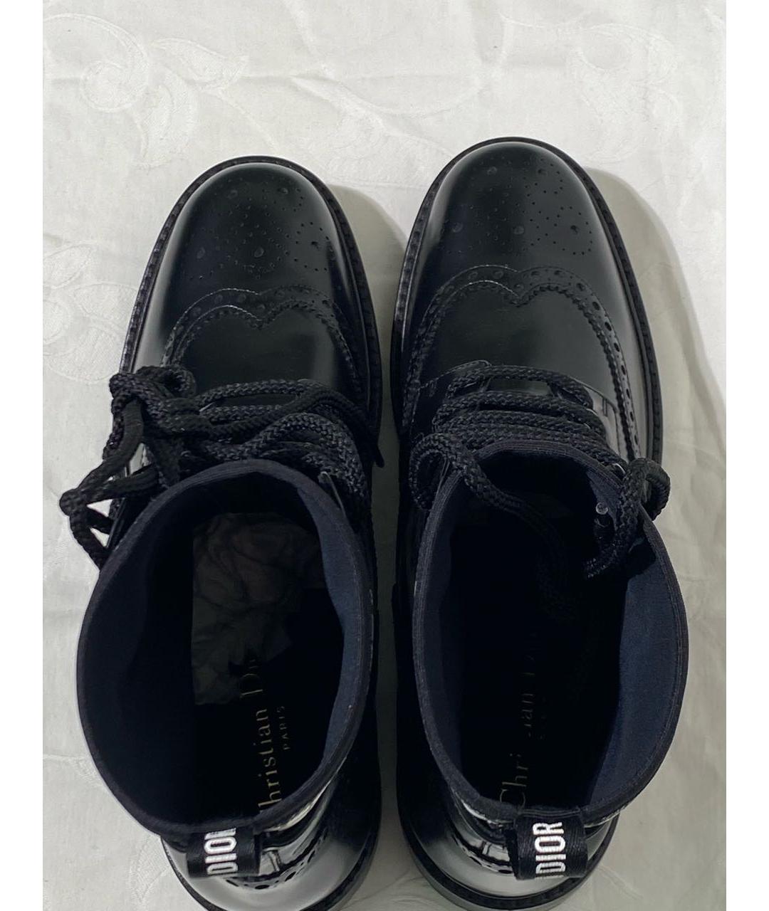 CHRISTIAN DIOR Черные кожаные ботинки, фото 3