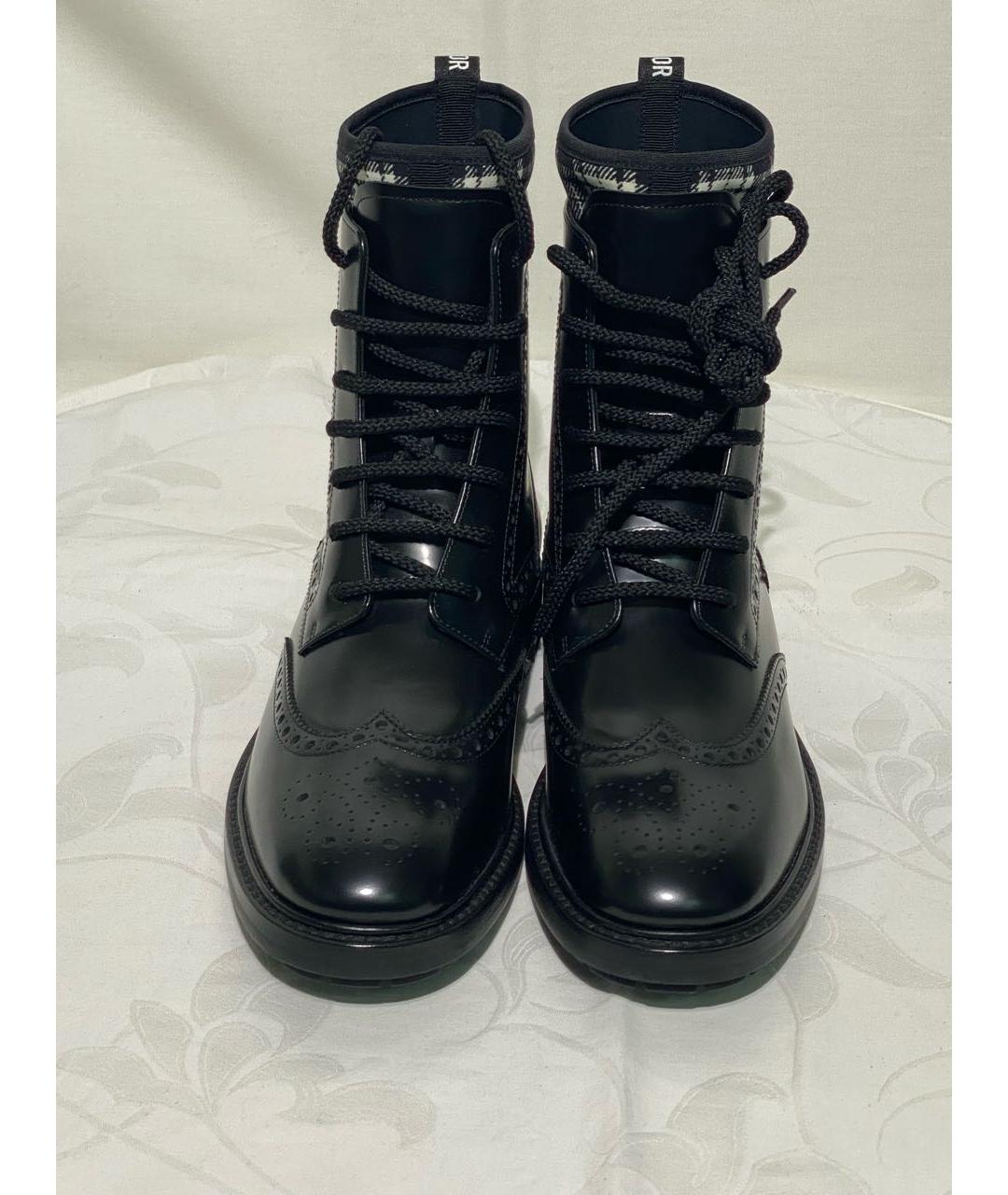 CHRISTIAN DIOR Черные кожаные ботинки, фото 2