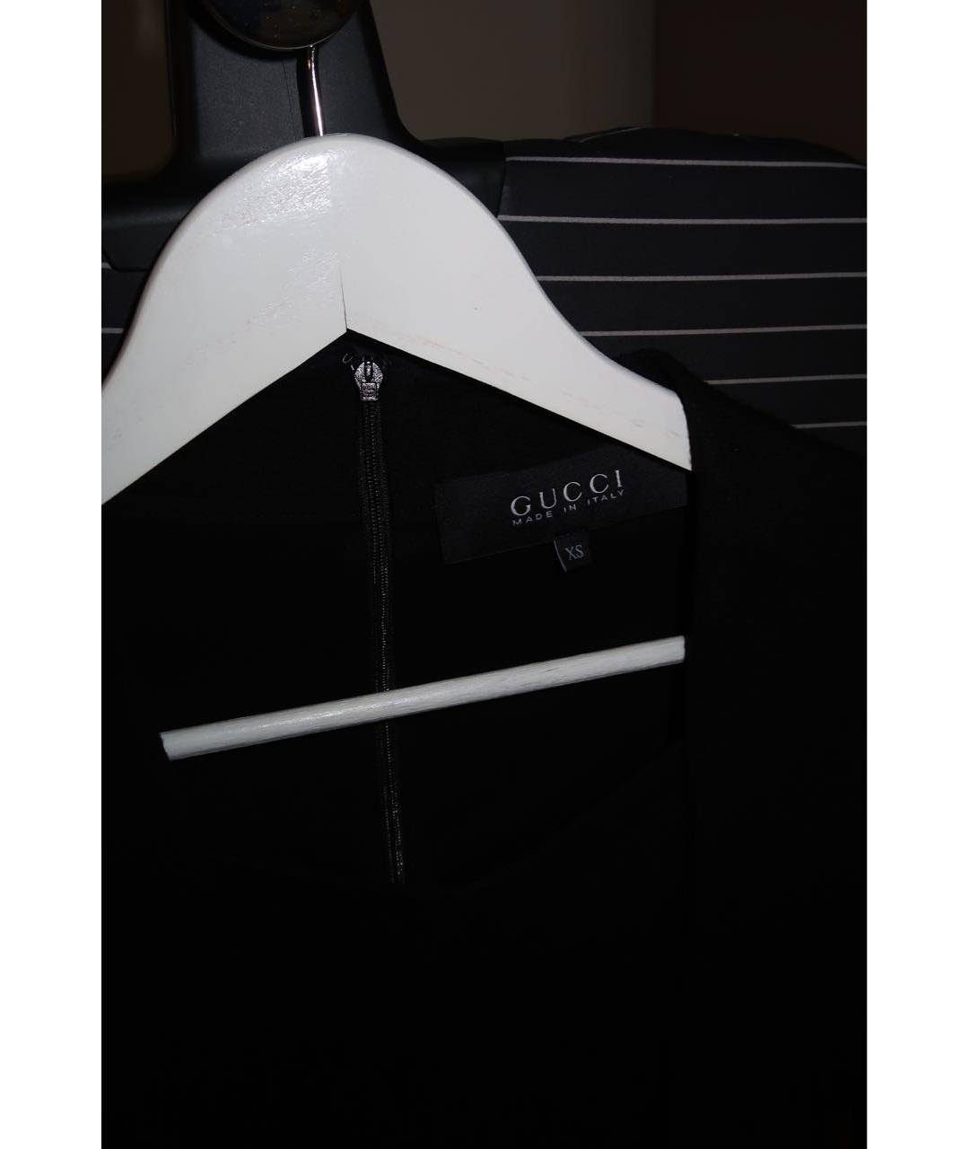 GUCCI Черное шерстяное коктейльное платье, фото 3