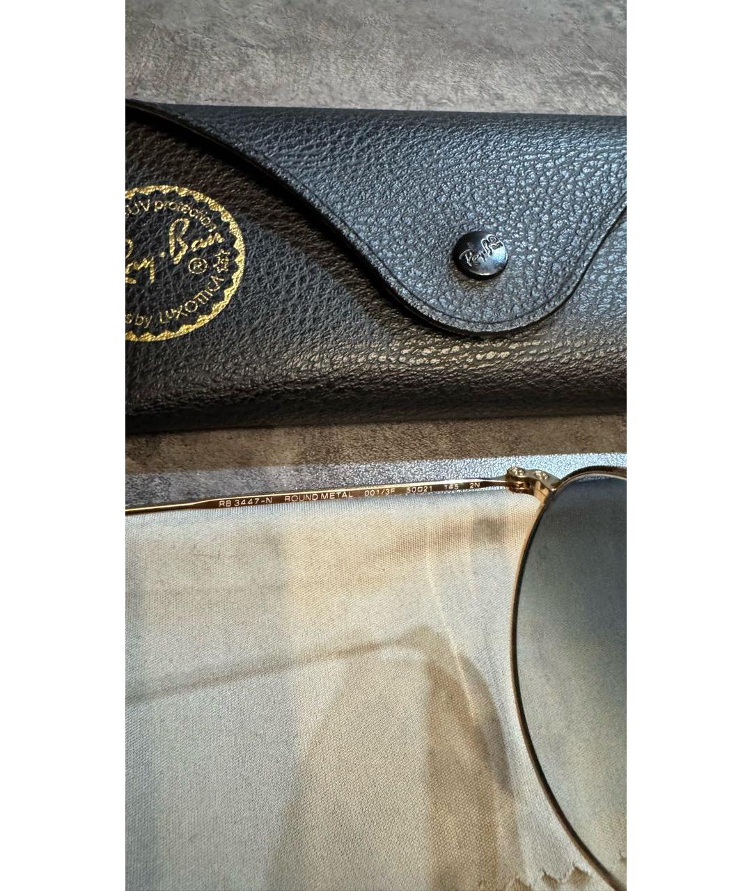 RAY BAN Голубые металлические солнцезащитные очки, фото 6