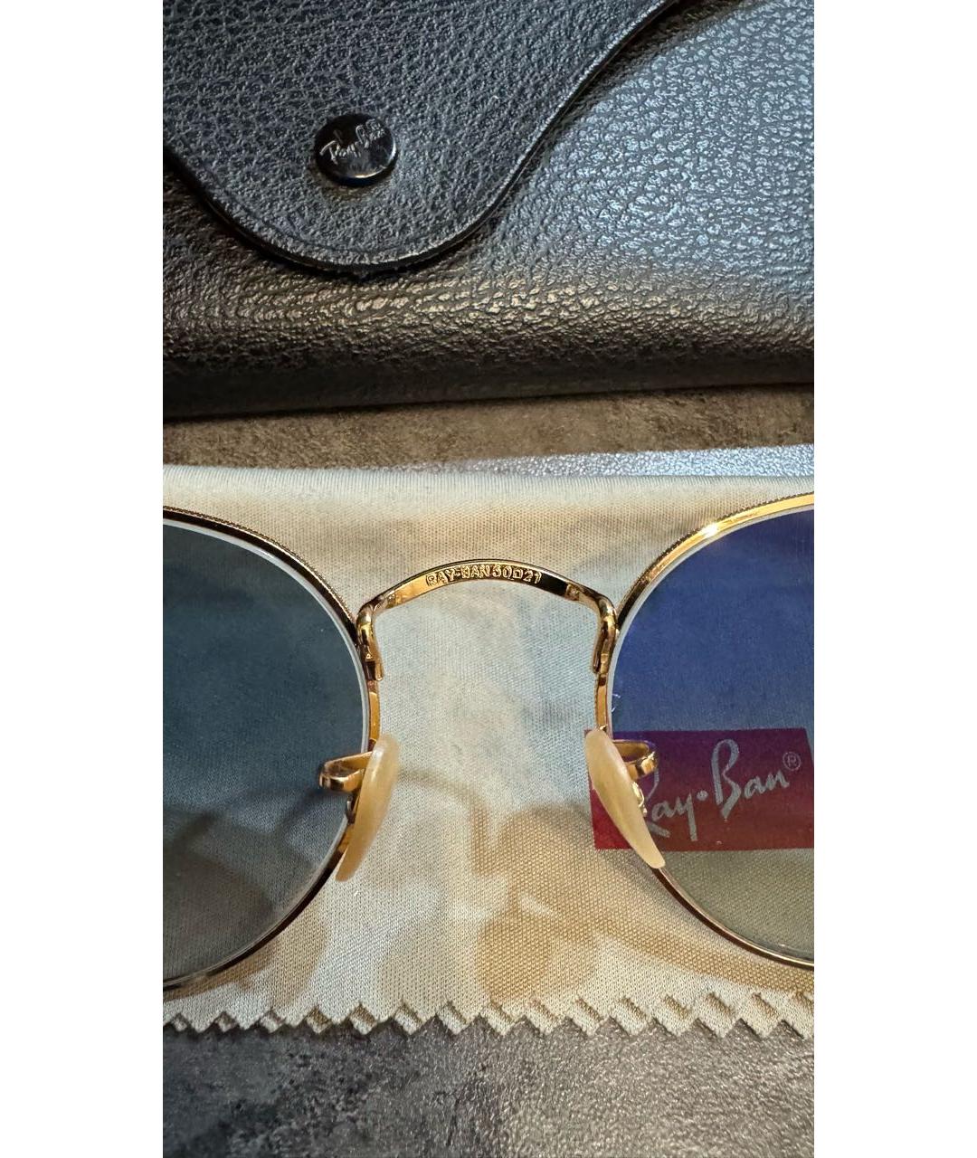 RAY BAN Голубые металлические солнцезащитные очки, фото 4