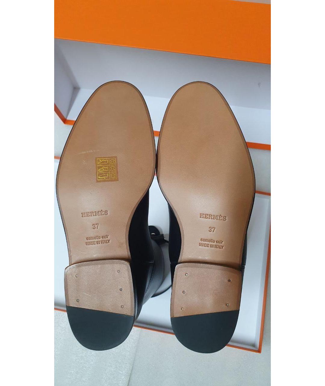 HERMES Черные кожаные сапоги, фото 3