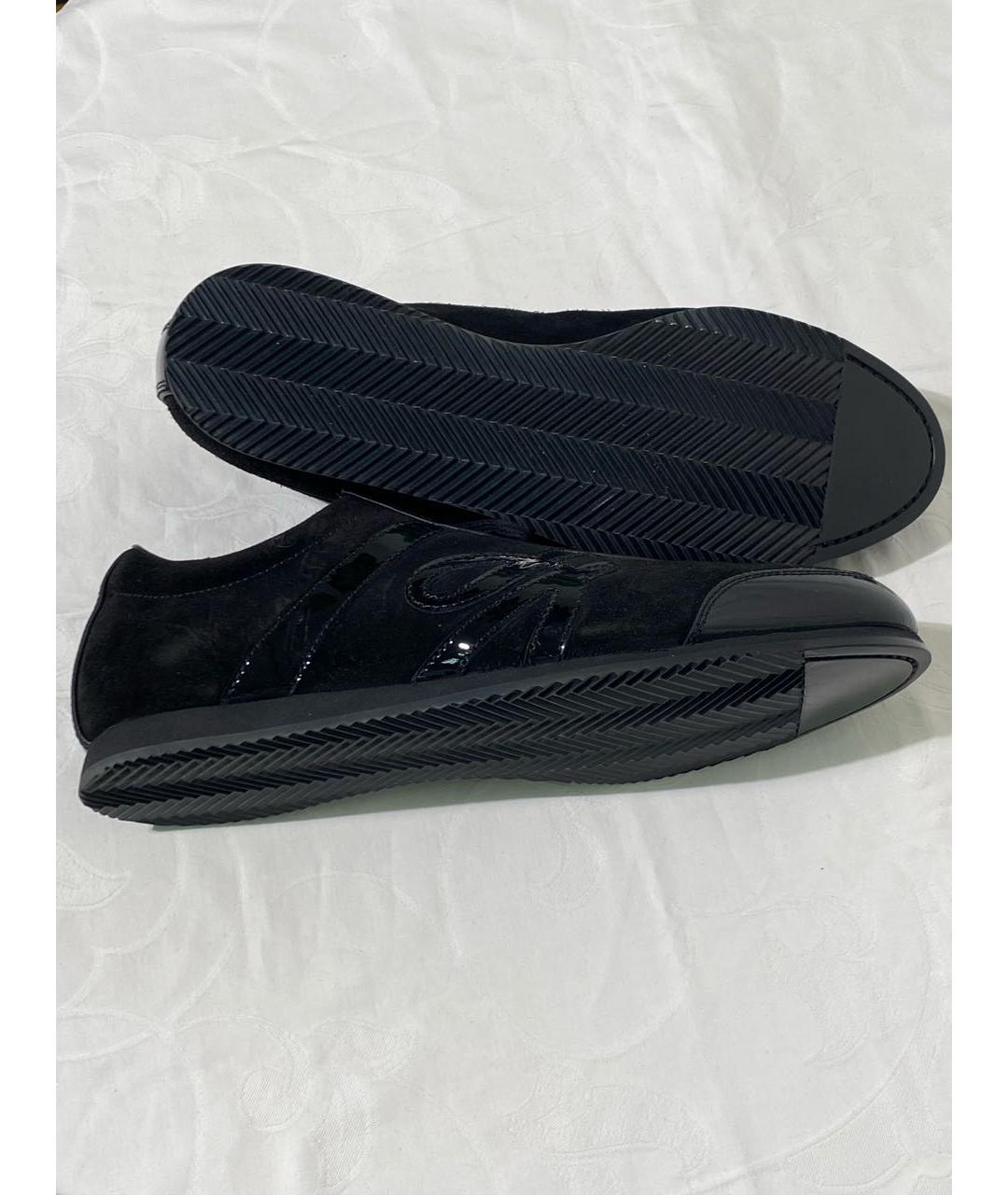 BRIONI Черные замшевые низкие кроссовки / кеды, фото 5