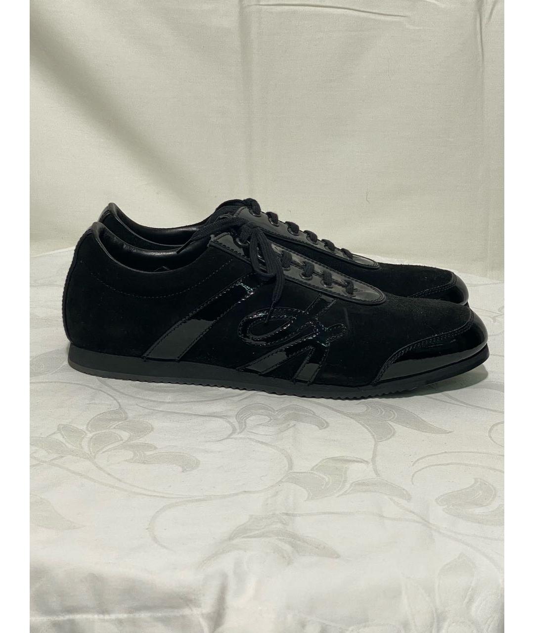 BRIONI Черные замшевые низкие кроссовки / кеды, фото 7