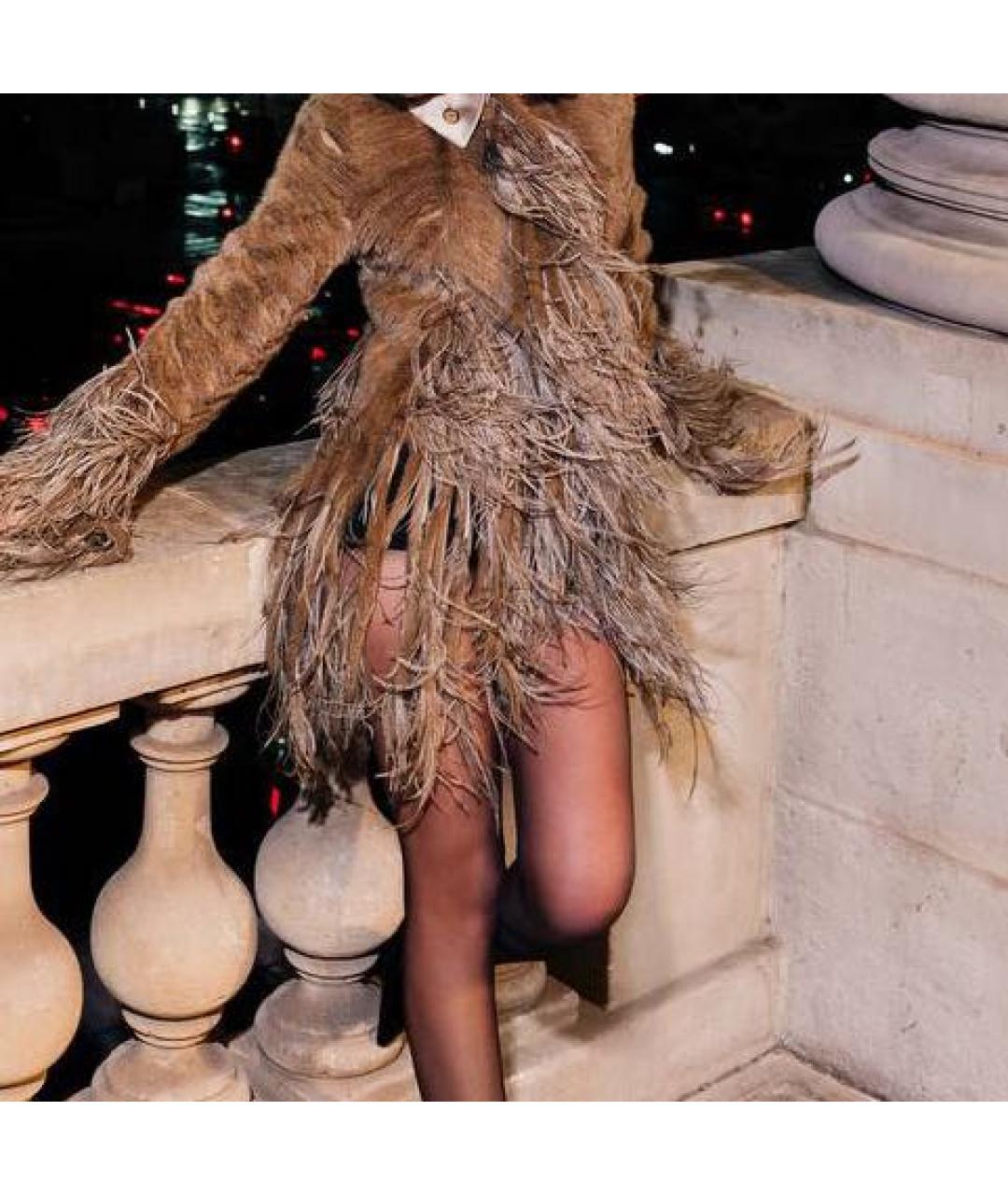 DOLCE&GABBANA Серая меховая шуба, фото 2