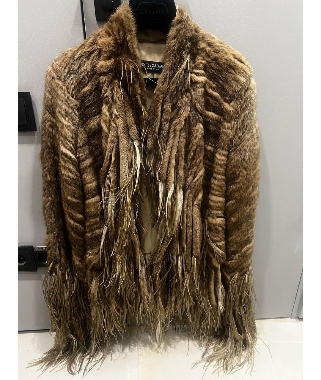 DOLCE&GABBANA Серая меховая шуба, фото 5