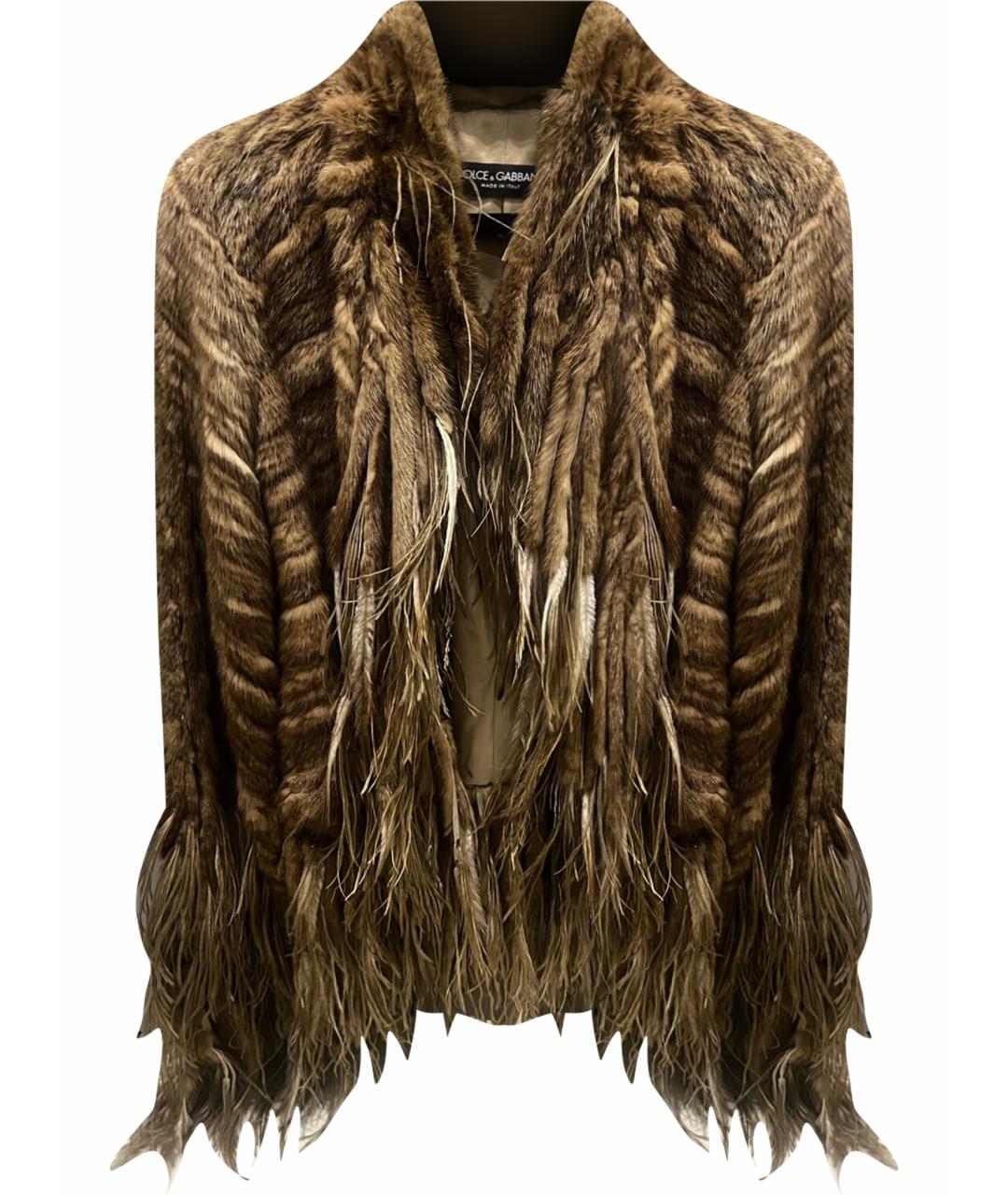 DOLCE&GABBANA Серая меховая шуба, фото 1