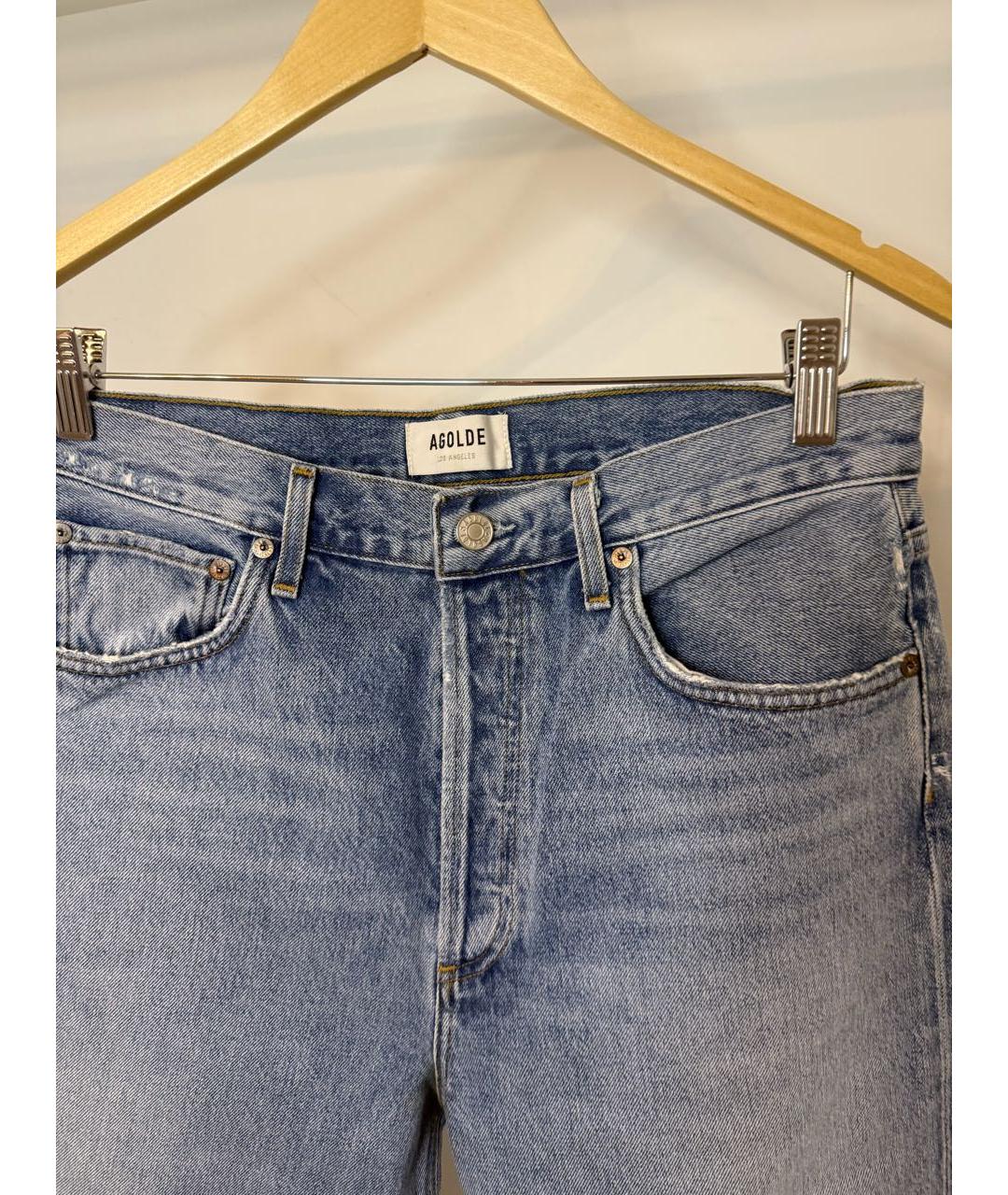 AGOLDE Голубые хлопко-эластановые прямые джинсы, фото 2