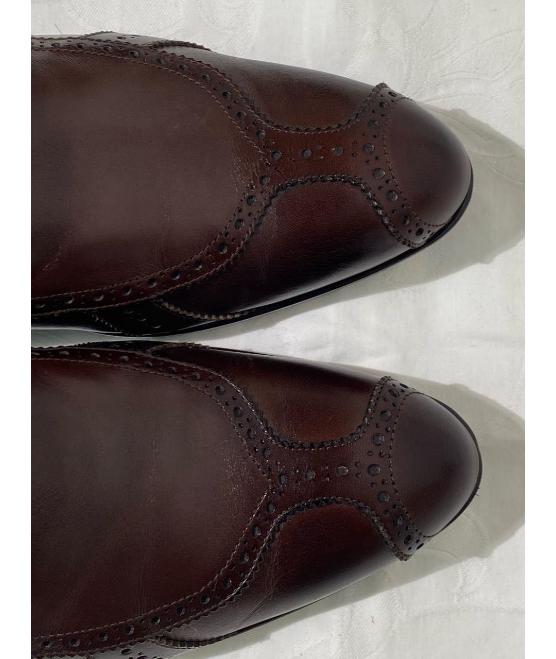 FENDI Коричневые кожаные туфли, фото 7