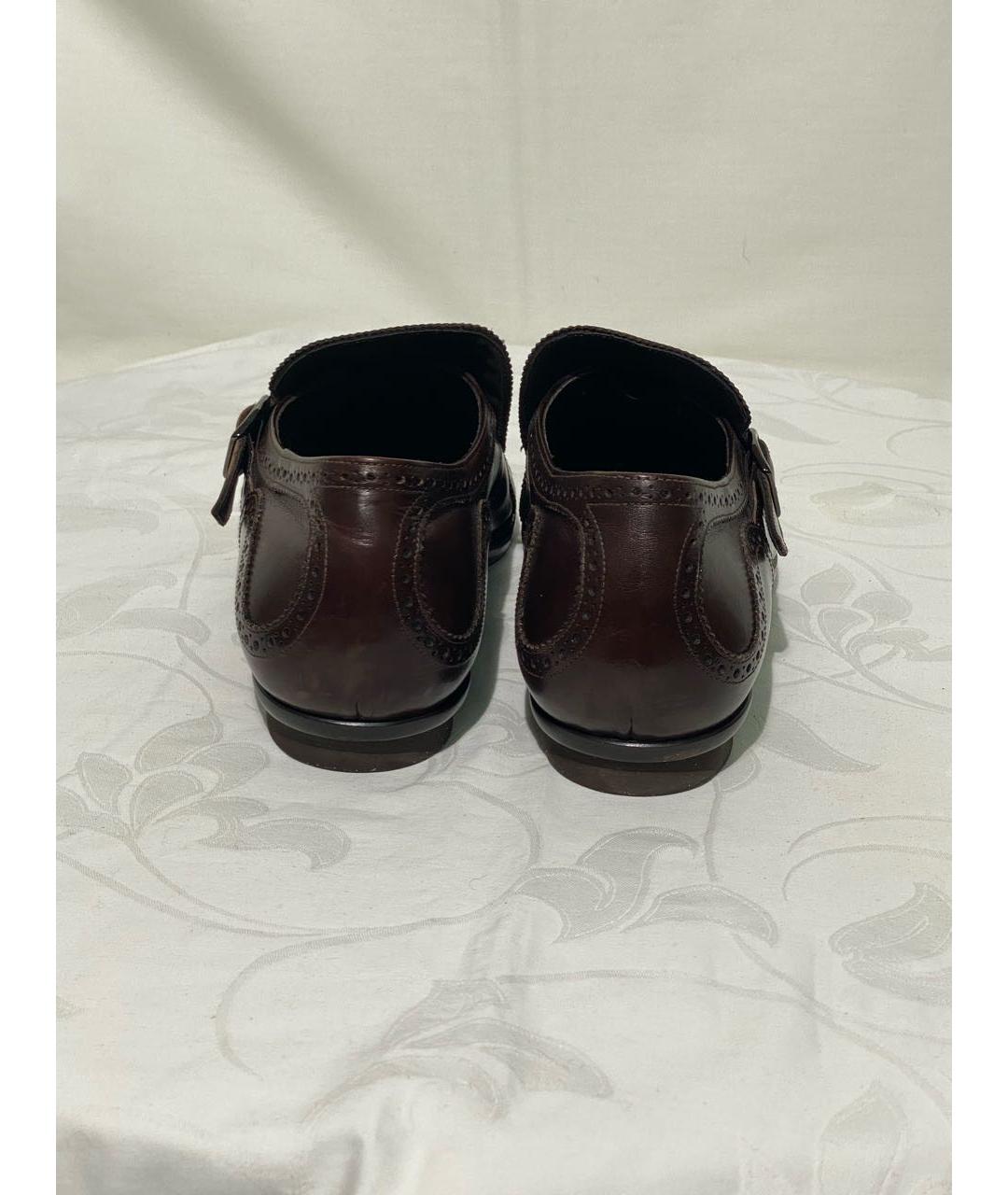 FENDI Коричневые кожаные туфли, фото 4