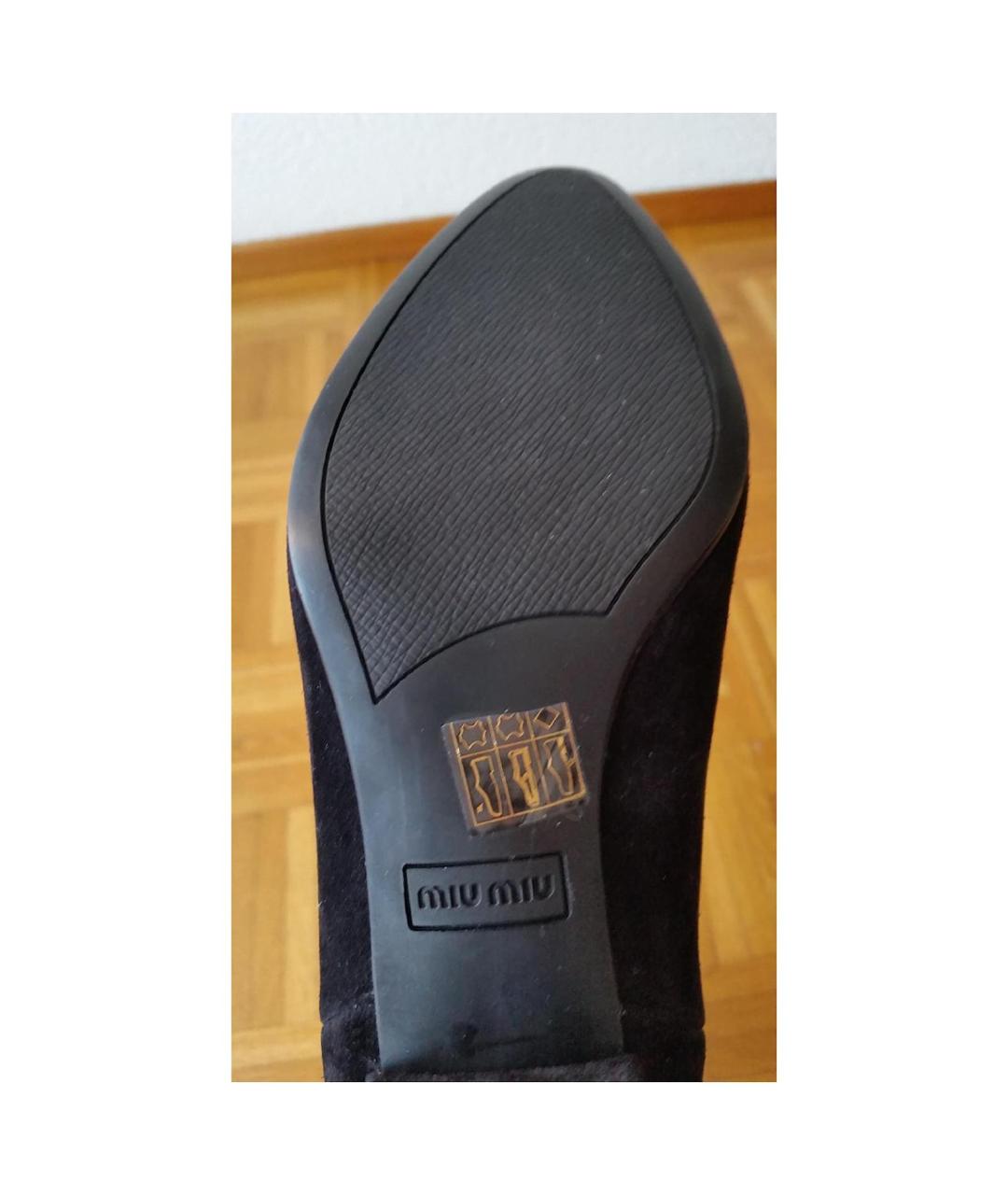 MIU MIU Черные замшевые сапоги, фото 7