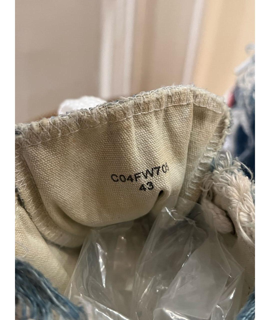 MAISON MIHARA YASUHIRO Синие текстильные высокие кроссовки / кеды, фото 5