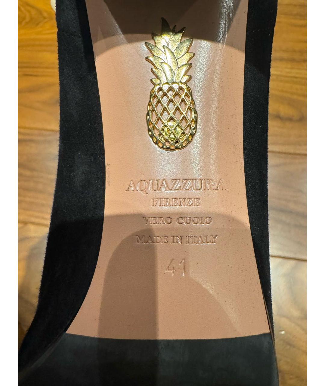 AQUAZZURA Черные замшевые ботильоны, фото 5