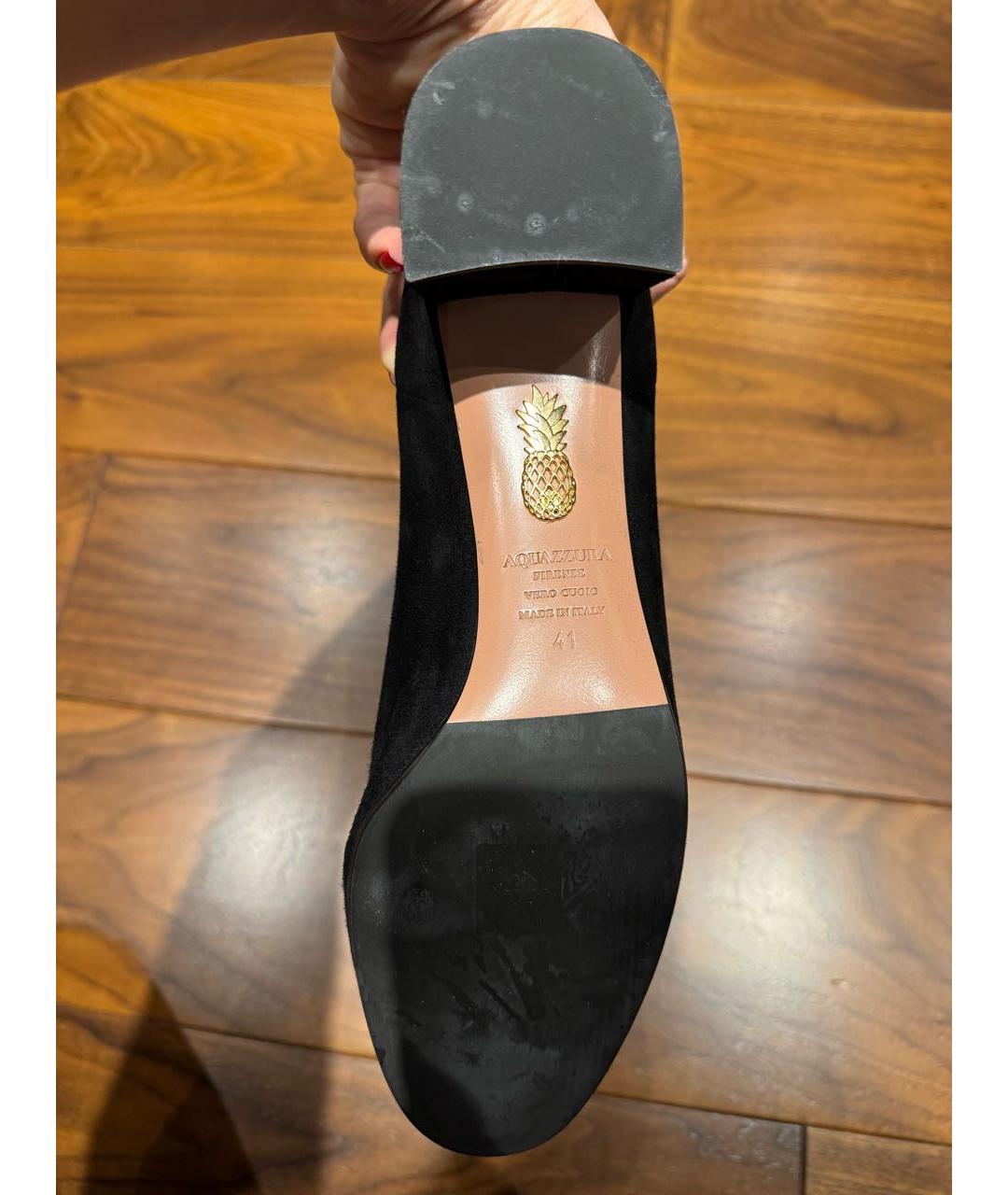 AQUAZZURA Черные замшевые ботильоны, фото 4