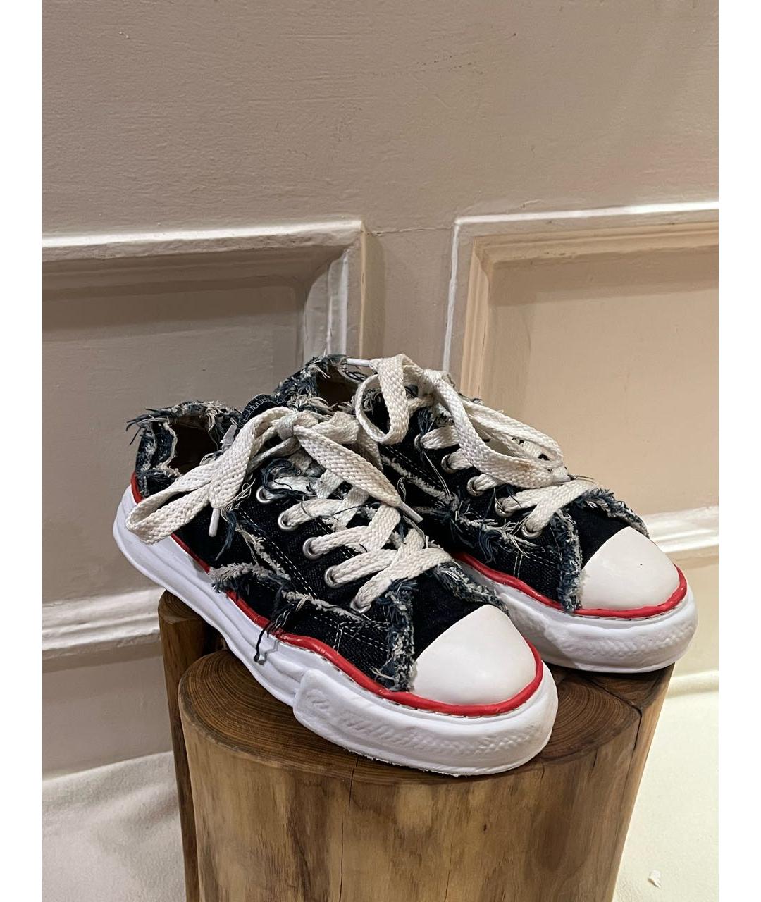 MAISON MIHARA YASUHIRO Синие текстильные низкие кроссовки / кеды, фото 3