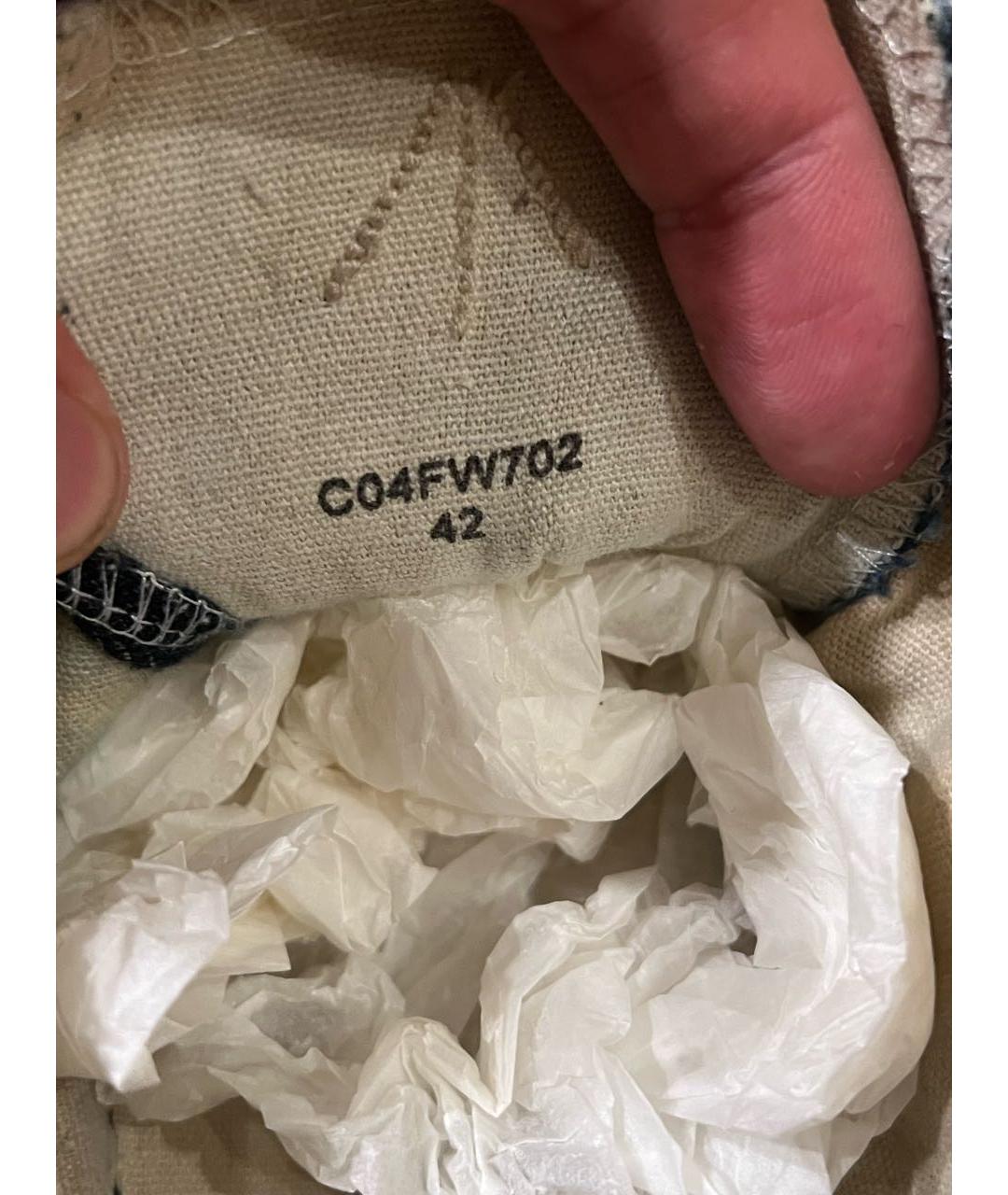 MAISON MIHARA YASUHIRO Синие текстильные низкие кроссовки / кеды, фото 5